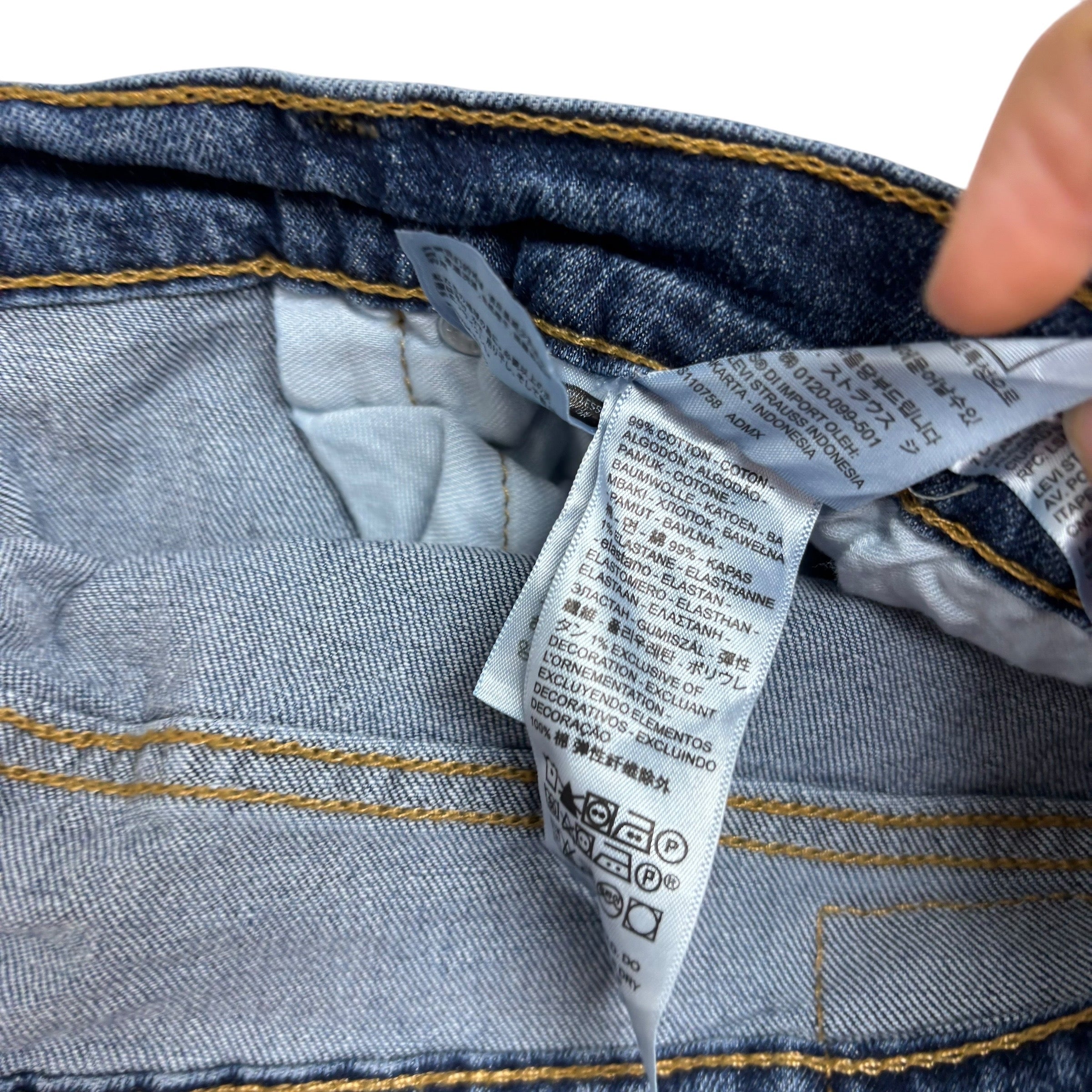 Levis 505 Jeans W36 L29 Mens Mid Blue Regular Straight Fit Stretch Denim (E)