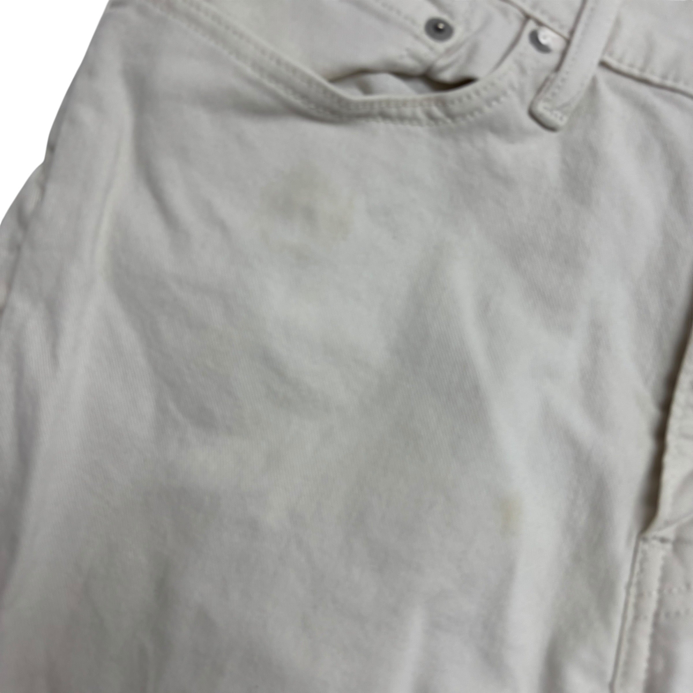 Levis 514 Jeans W36 L30 Mens White Regular Straight Fit Stretch Denim (F)