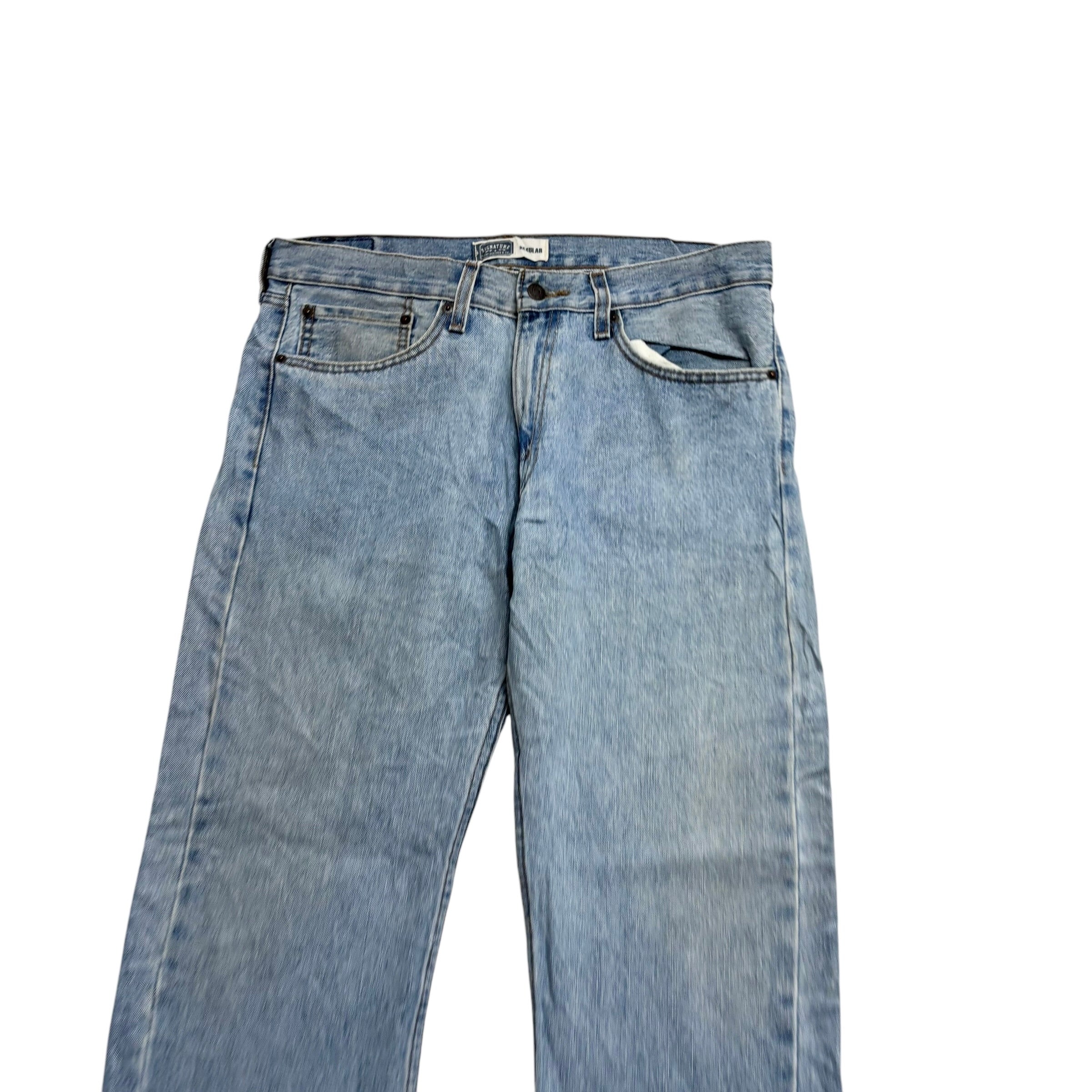 Levis Signature Jeans W34 L30 Mens Light Blue Regular Straight Fit Vintage Denim