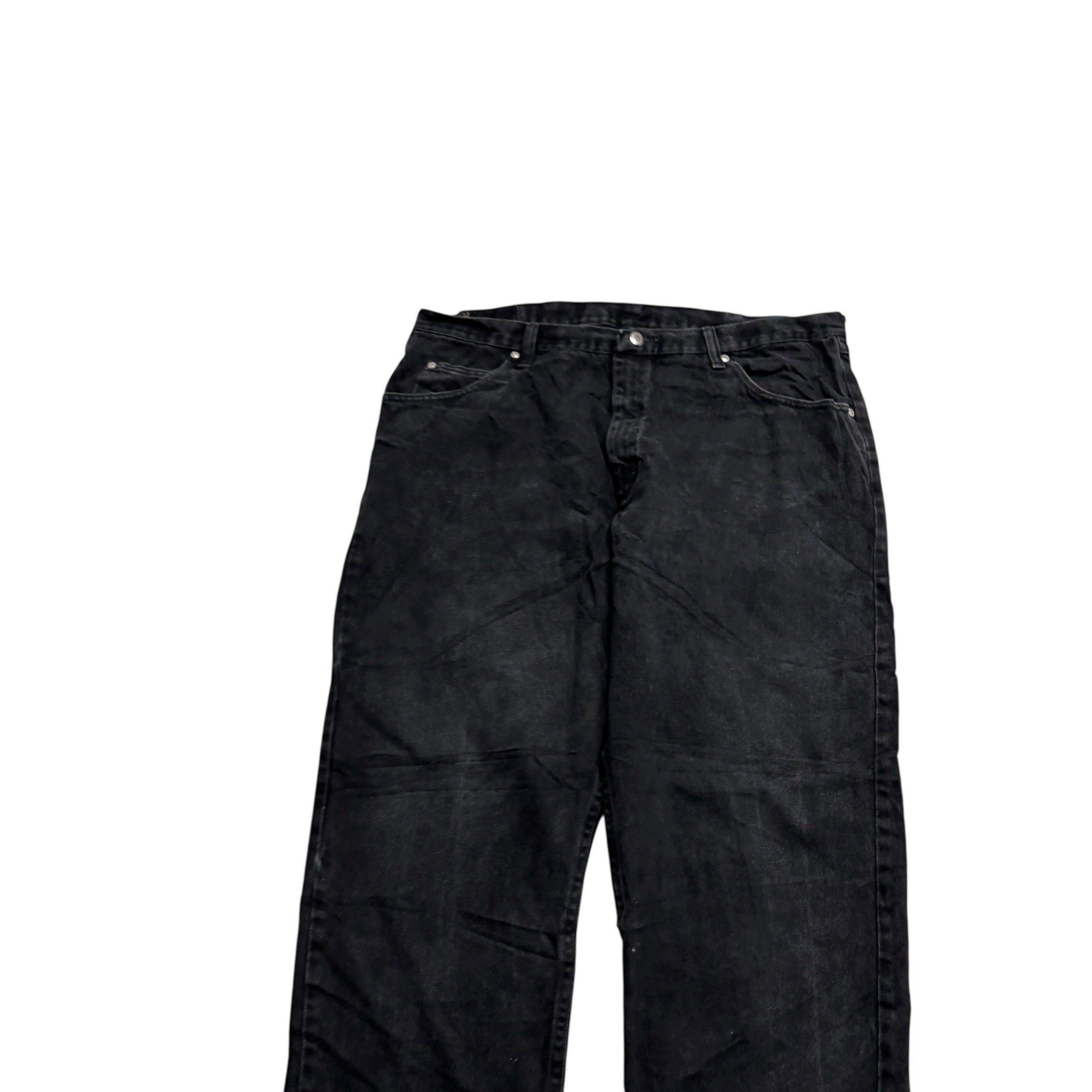 Wrangler Jeans W40 L32 Mens Black Relaxed Straight Fit Vintage Denim