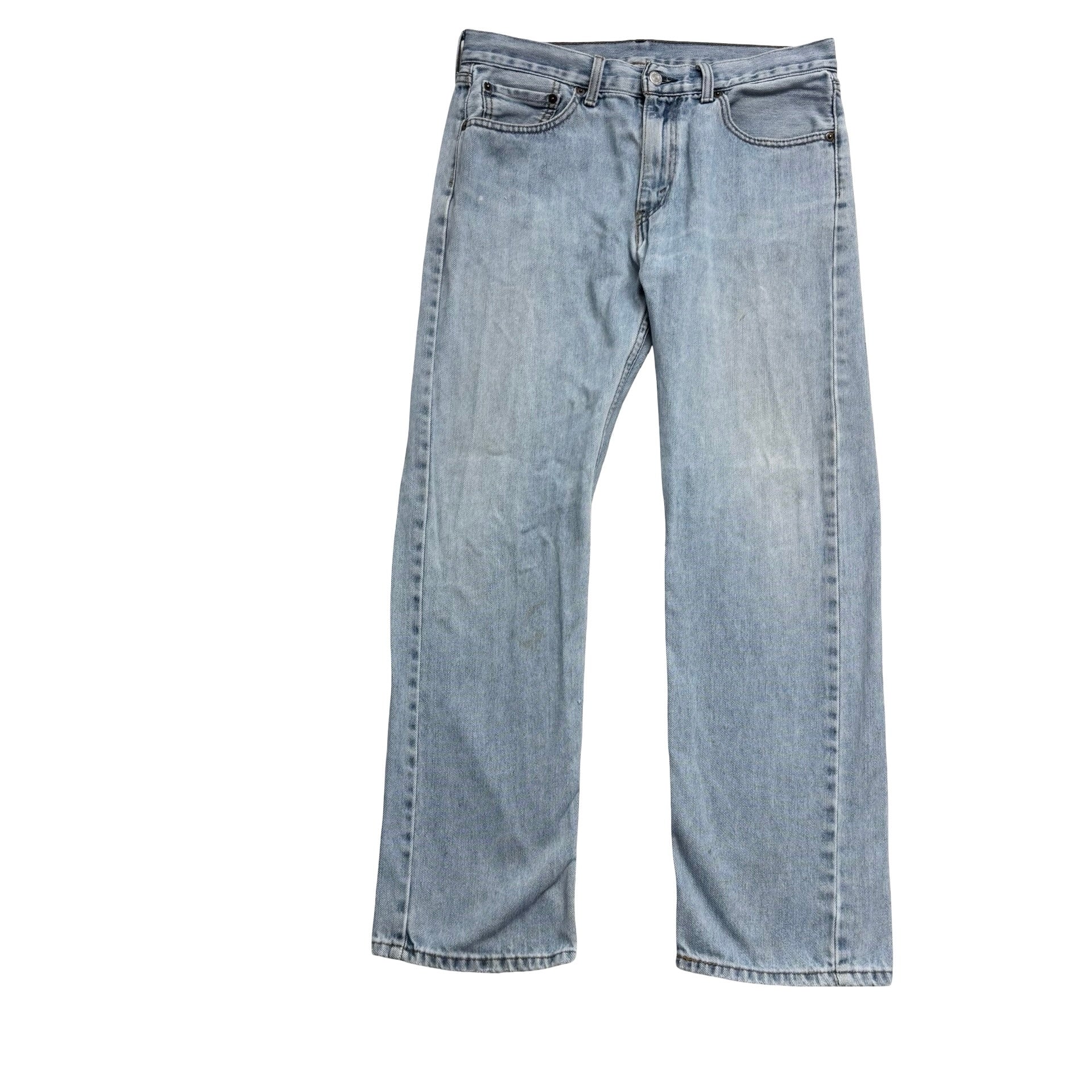 Levis 505 Jeans W33 L30 Mens Light Blue Regular Straight Fit Vintage Denim (F)