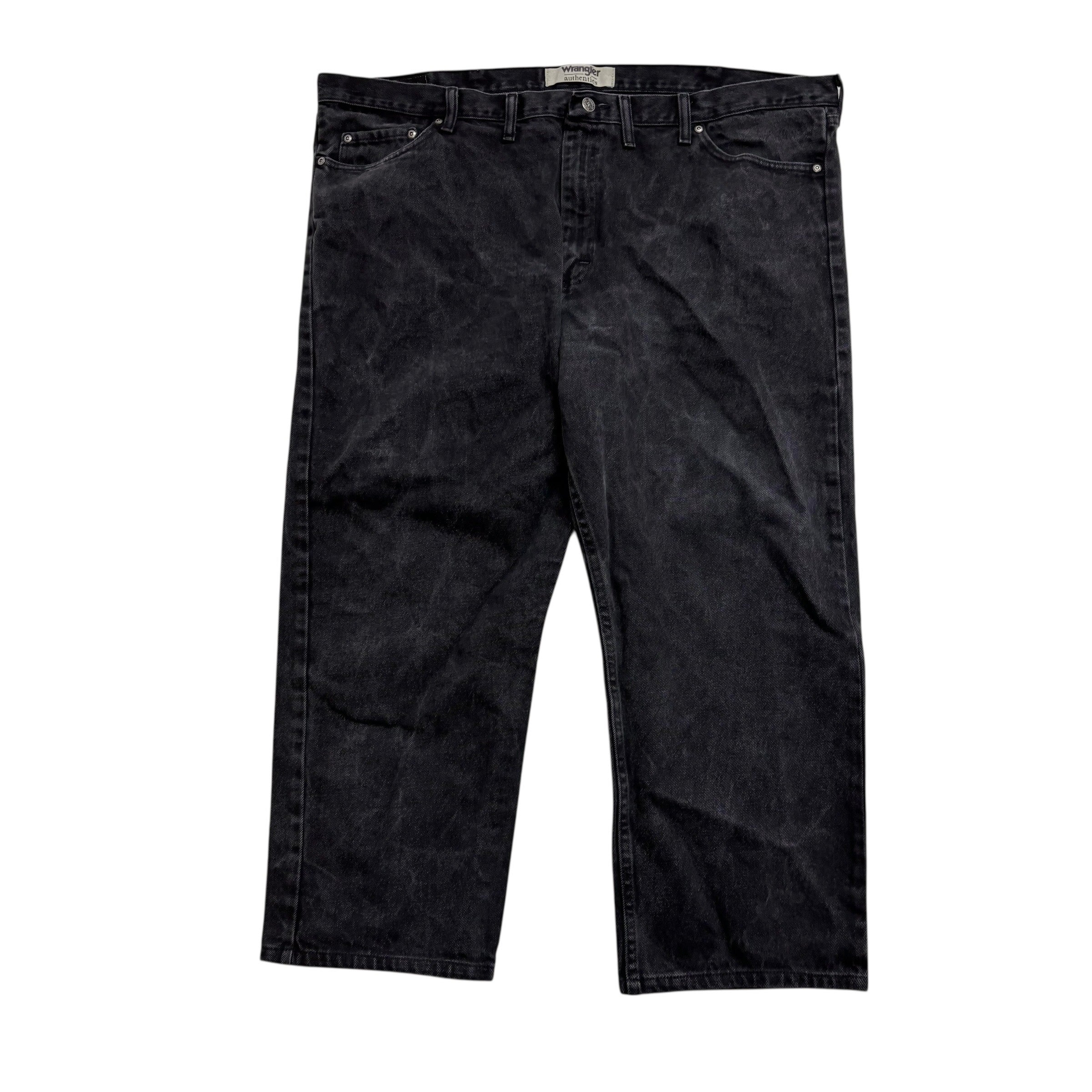 Wrangler Jeans W46 L27 Mens Black Baggy Relaxed Straight Fit Denim (E)