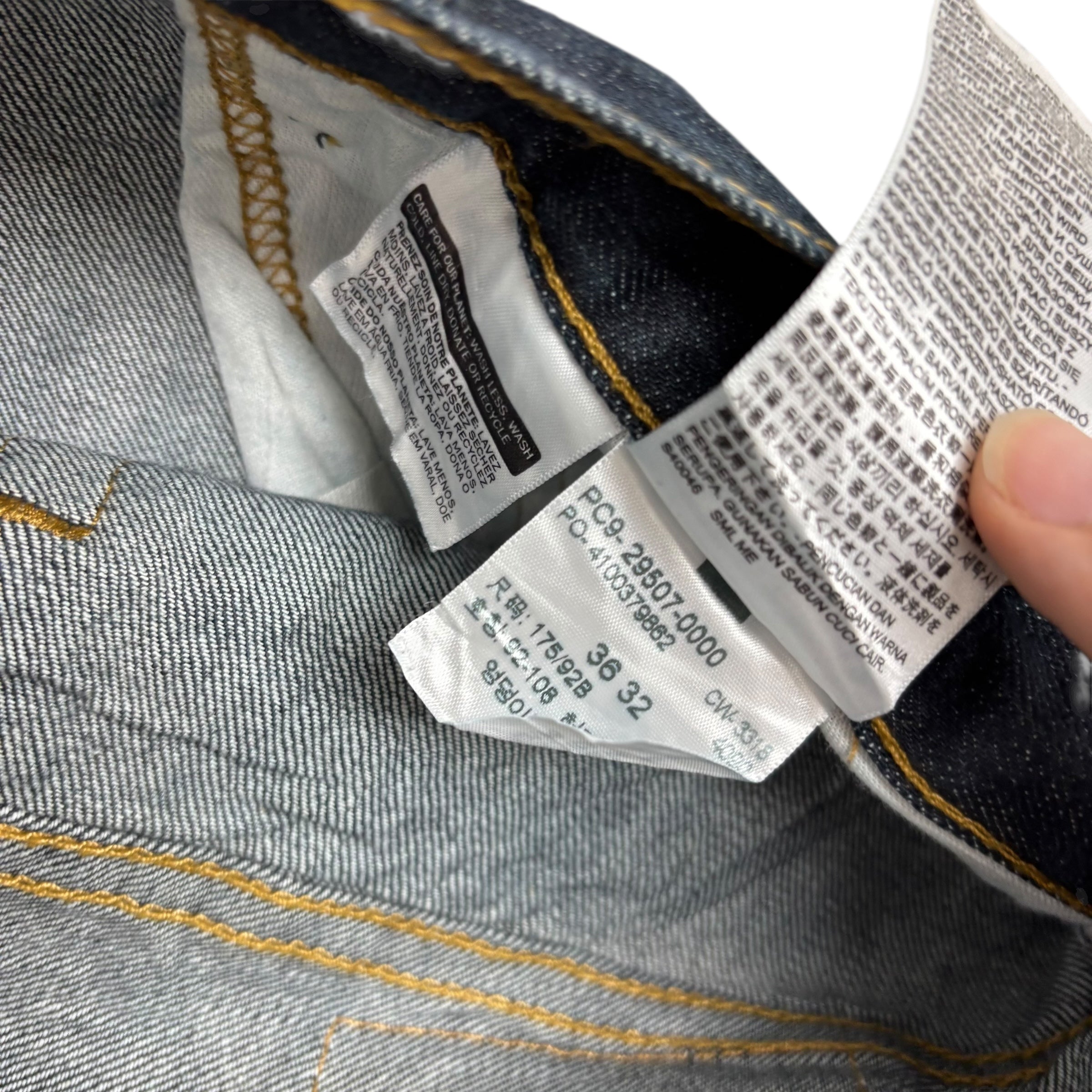 Levis 502 Jeans W38 L31 Mens Dark Blue Regular Tapered Fit Stretch Denim (E)