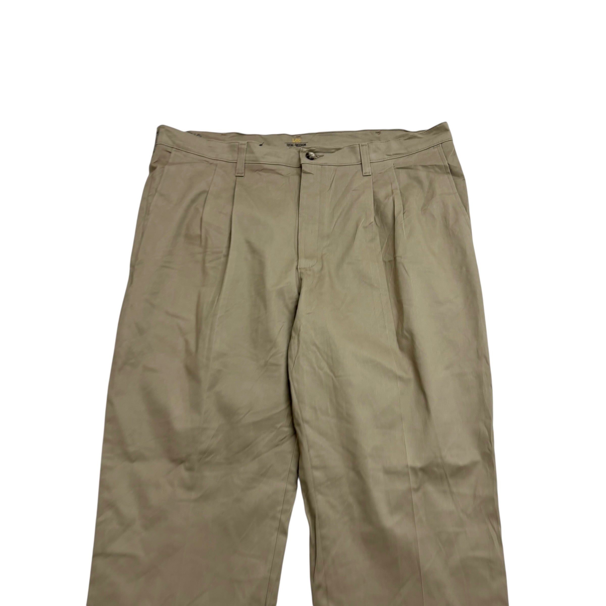 Lee Trousers W40 L29 Mens Cream Relaxed Fit Total Freedom Pants (E)