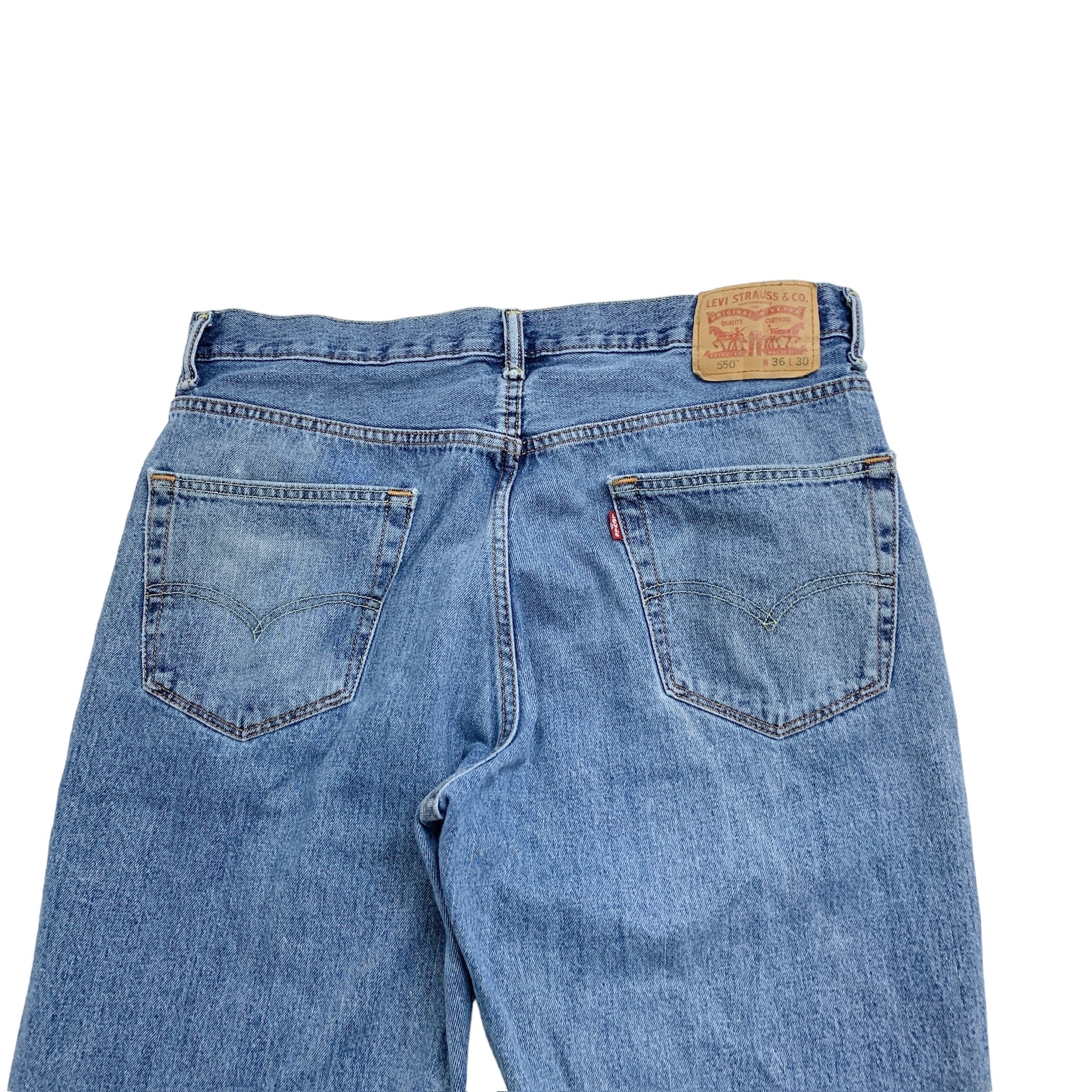 Levis 550 Jeans W36 L30 Mens Mid Blue Baggy Relaxed Straight Fit Denim