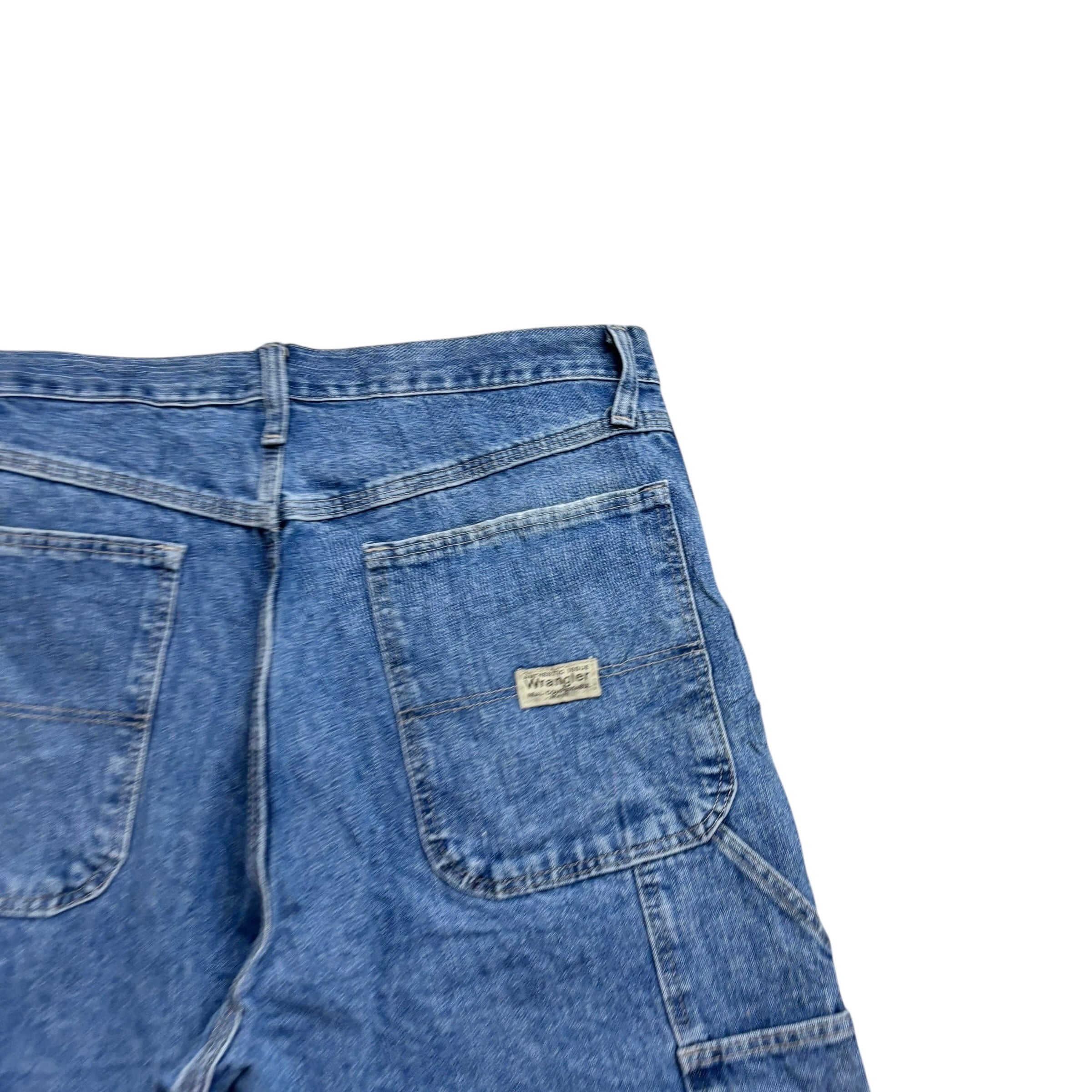 Wrangler Baggy Jorts W32 Mens Mid Blue Denim Shorts Relaxed Fit Carpenter