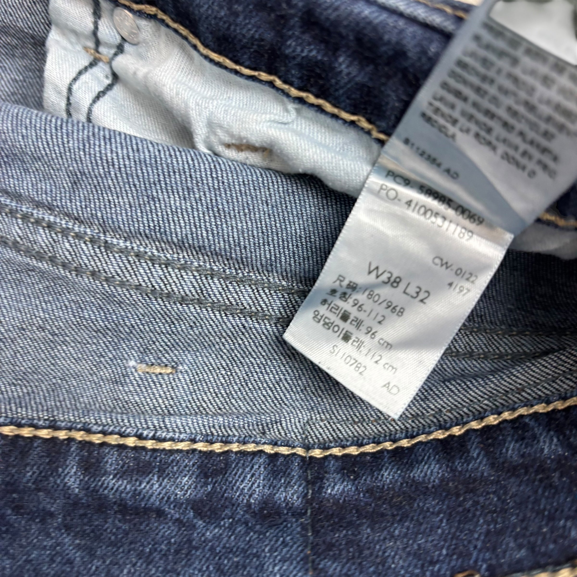 Levis Signature Jeans W38 L32 Mens Dark Blue Relaxed Fit Stretch Denim (F)