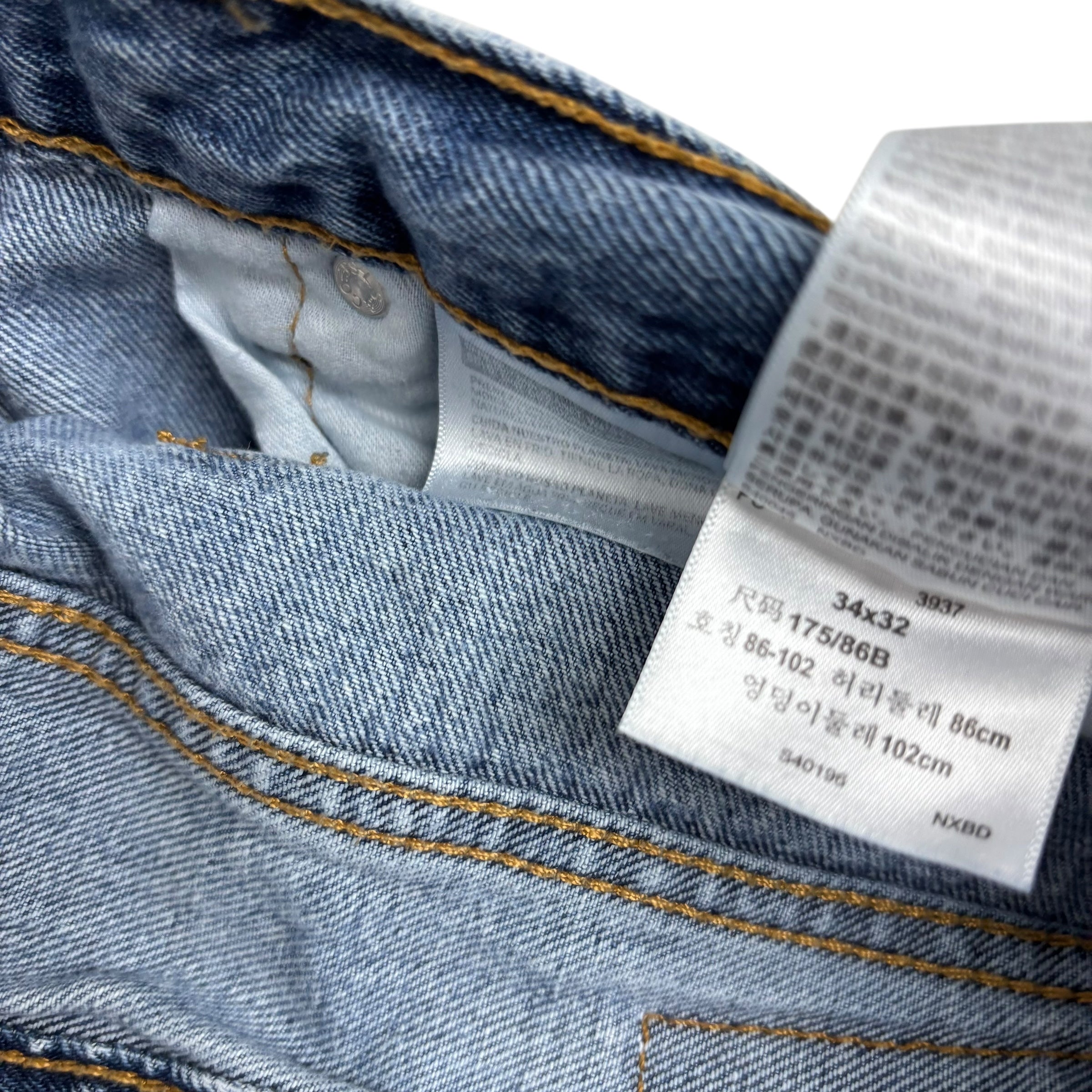 Levis 550 Jeans W34 L32 Mens Mid Blue Baggy Relaxed Straight Fit Denim