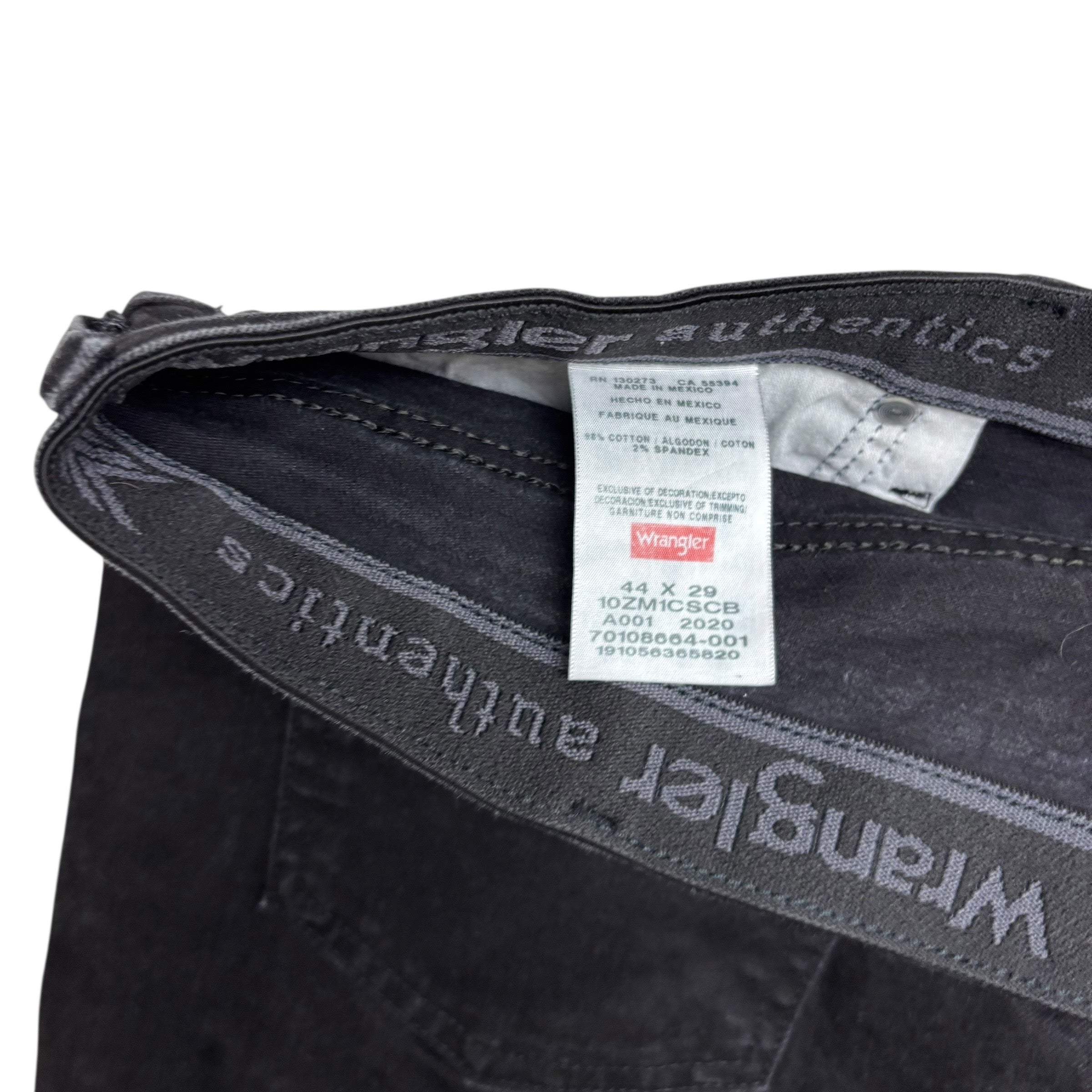 Wrangler Jeans W44 L25 Mens Black Regular Straight Fit Stretch Denim (E)