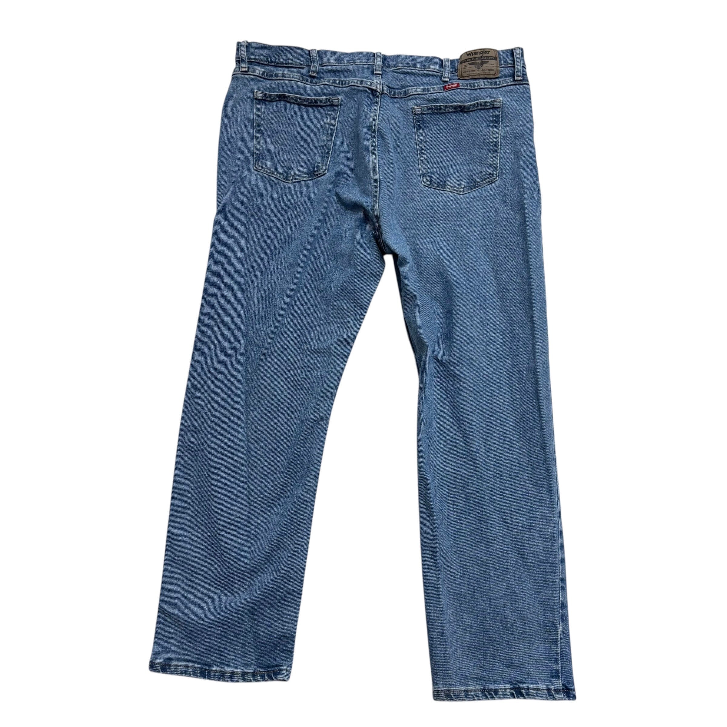 Wrangler Jeans W42 L30 Mens Light Blue Regular Straight Fit Stretch Denim (E)