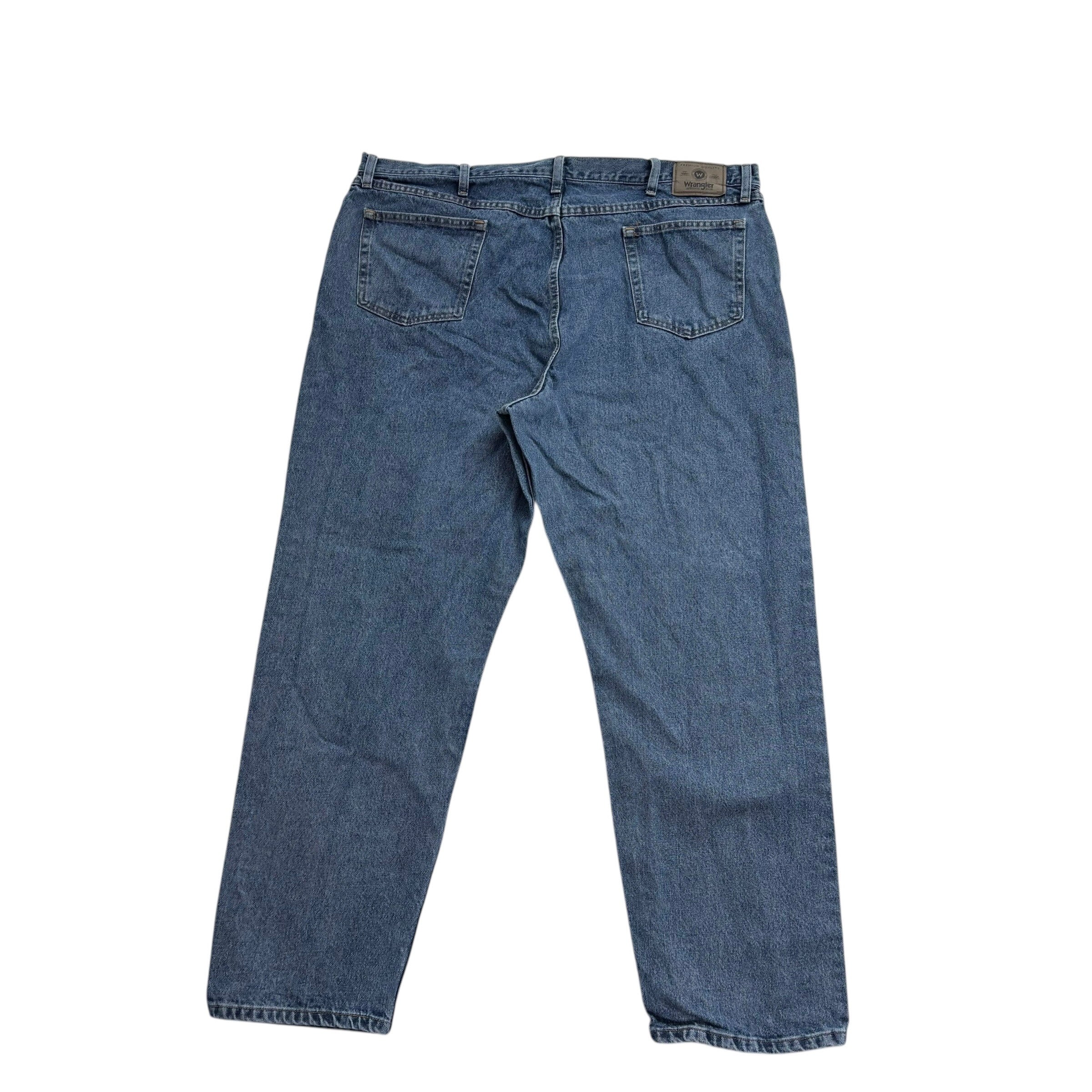 Wrangler Jeans W44 L32 Mens Mid Blue Relaxed Straight Fit Baggy Denim (E)