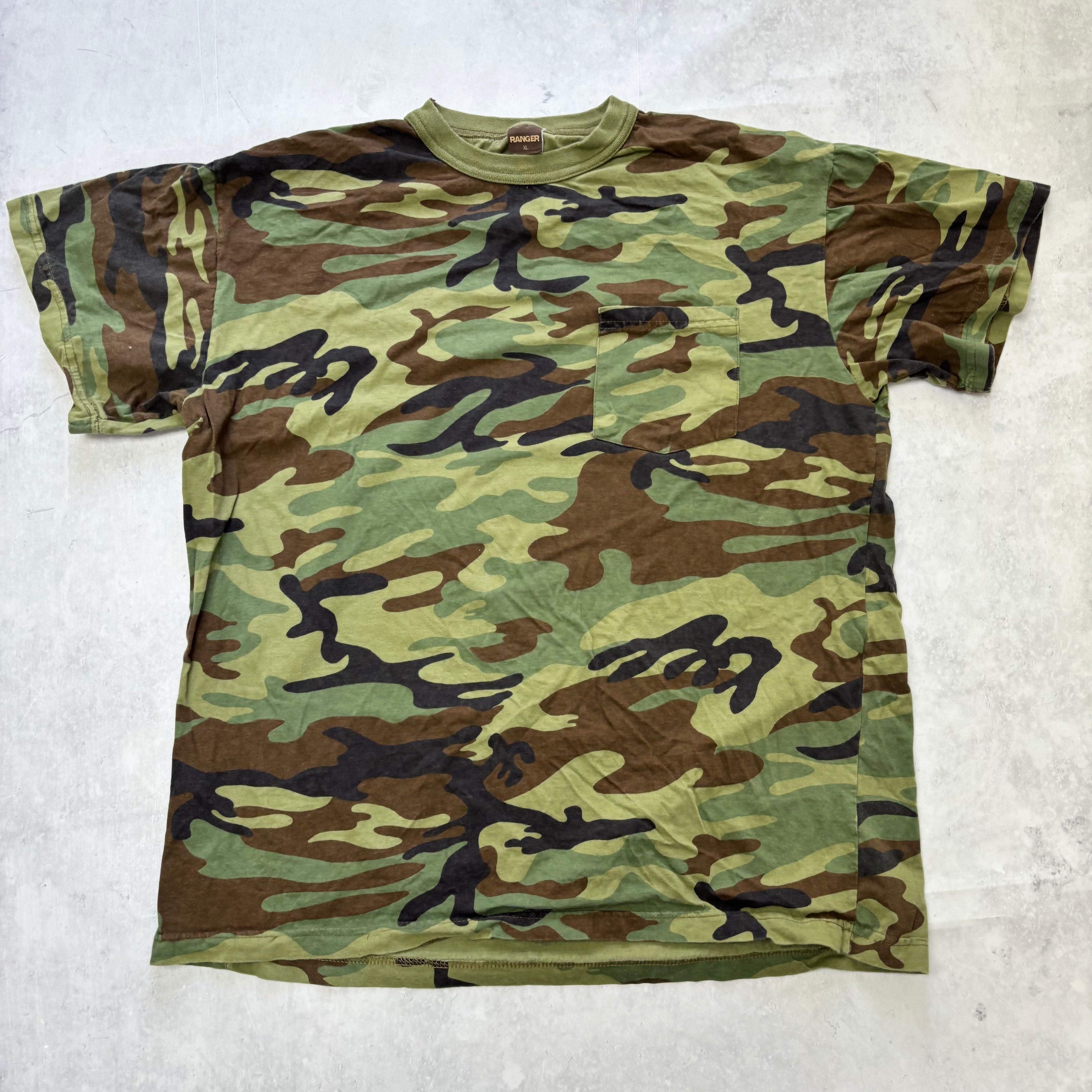 Vintage Camo T Shirt Mens XL Army Desert Woodland Camouflage (E)