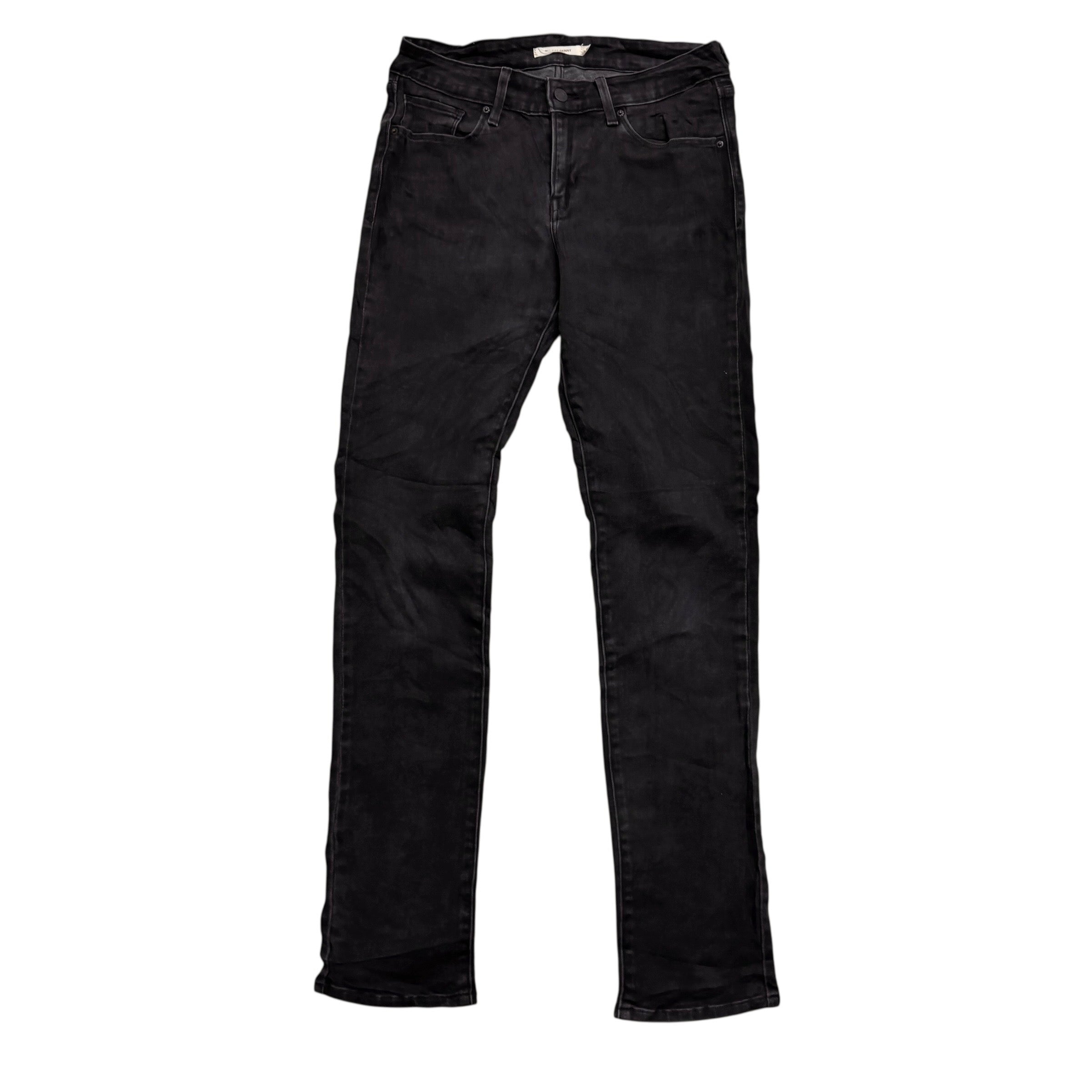 Levis Jeans W28 L32 Womens Mid Rise Skinny Fit Black Stretch Denim