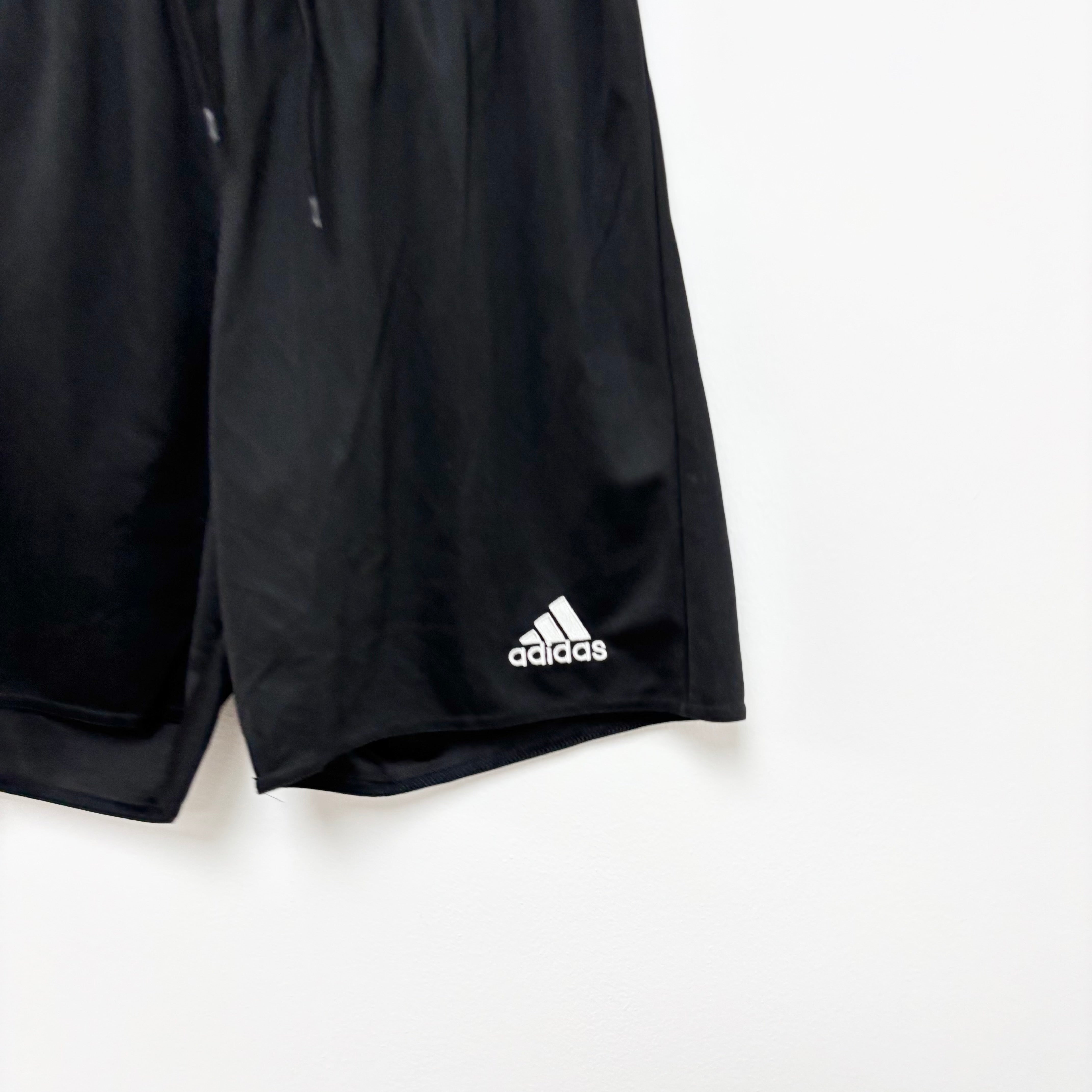 Adidas Shorts Mens Large Black Sports Running Gym Athletic Pockets (E)