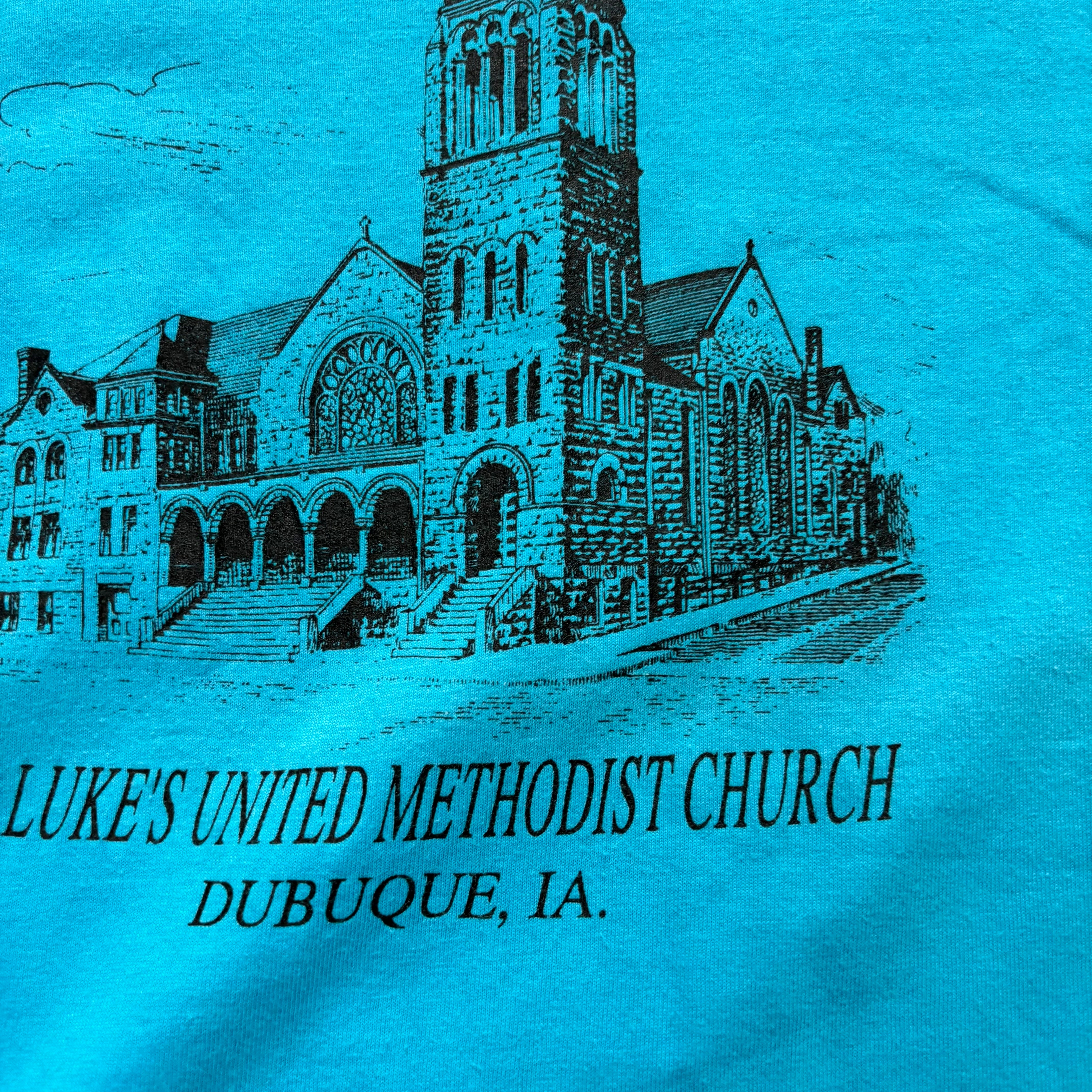 Vintage T Shirt Mens XL Blue Single Stitch Graphic Print 90s Tourist (E)