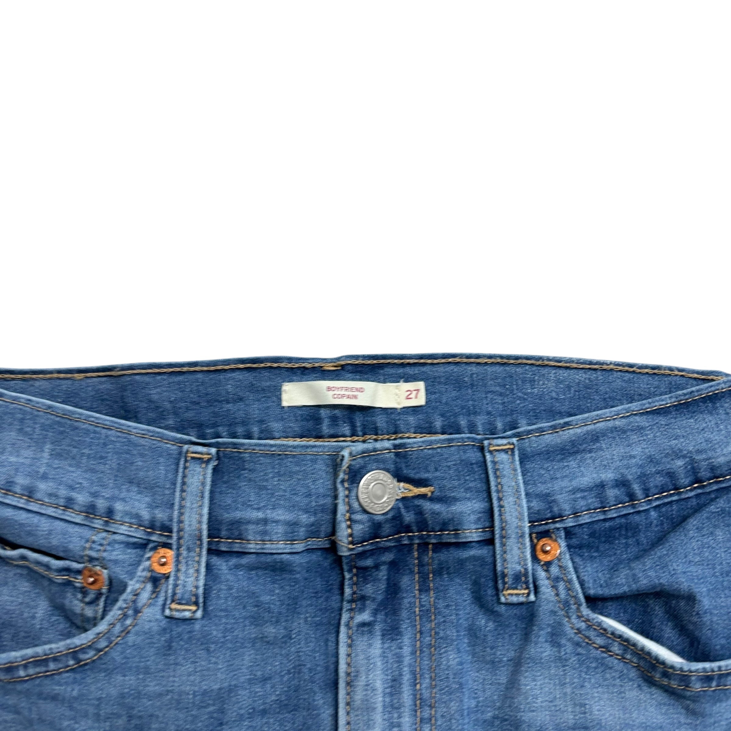 Levis 525 Jegging Jeans W30 L31 Womens Skinny Mid Blue Vintage Stretch Denim (E)