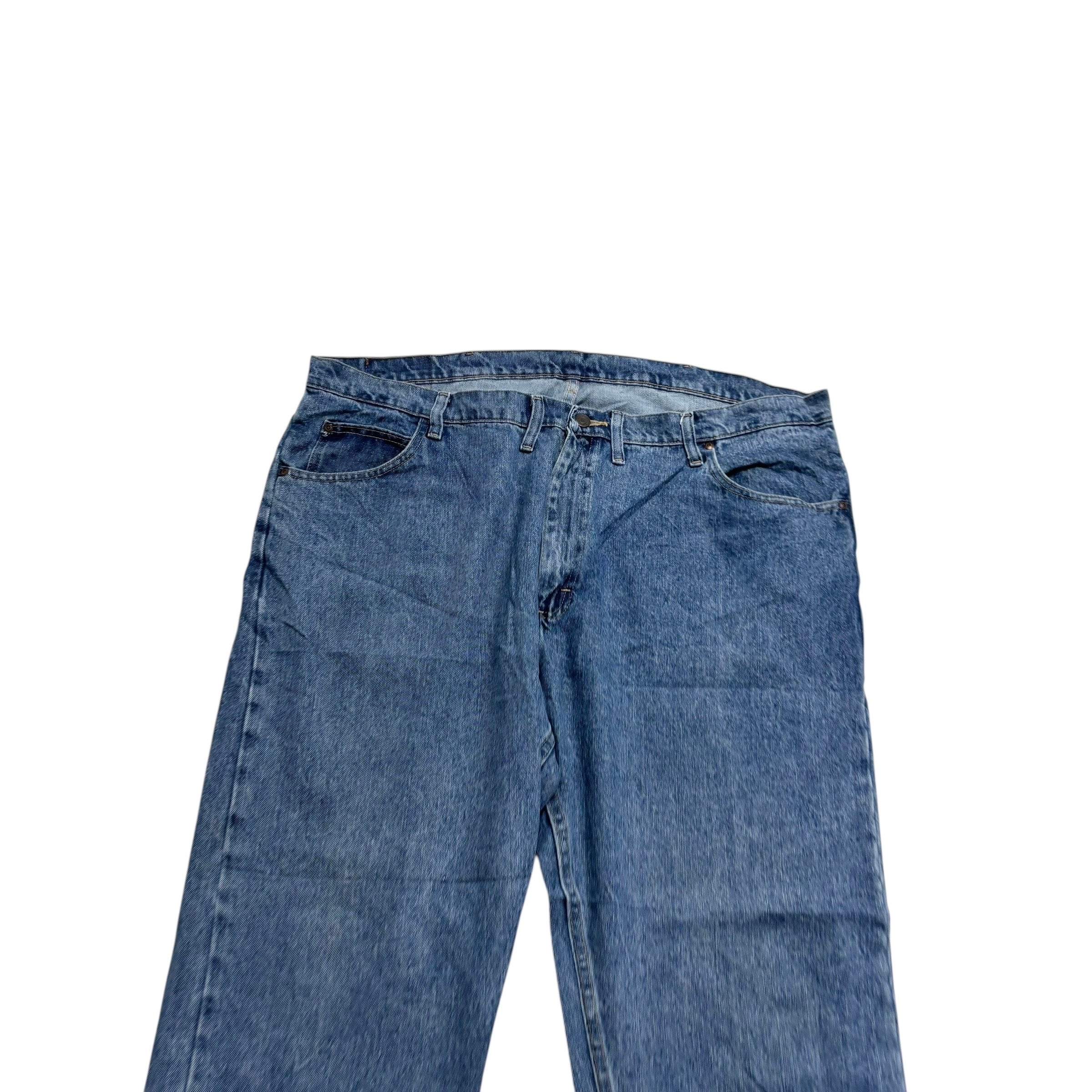 Wrangler Jeans W44 L31 Mens Mid Blue Relaxed Straight Fit Denim (E)