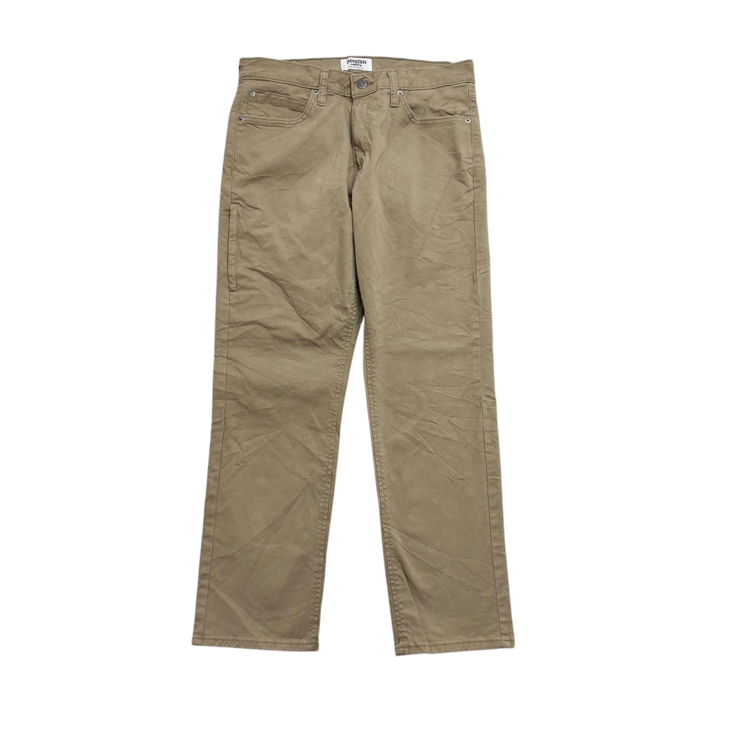Levis Denizen Trousers W32 L29 Mens Beige Athletic Fit Stretch Pants (E)
