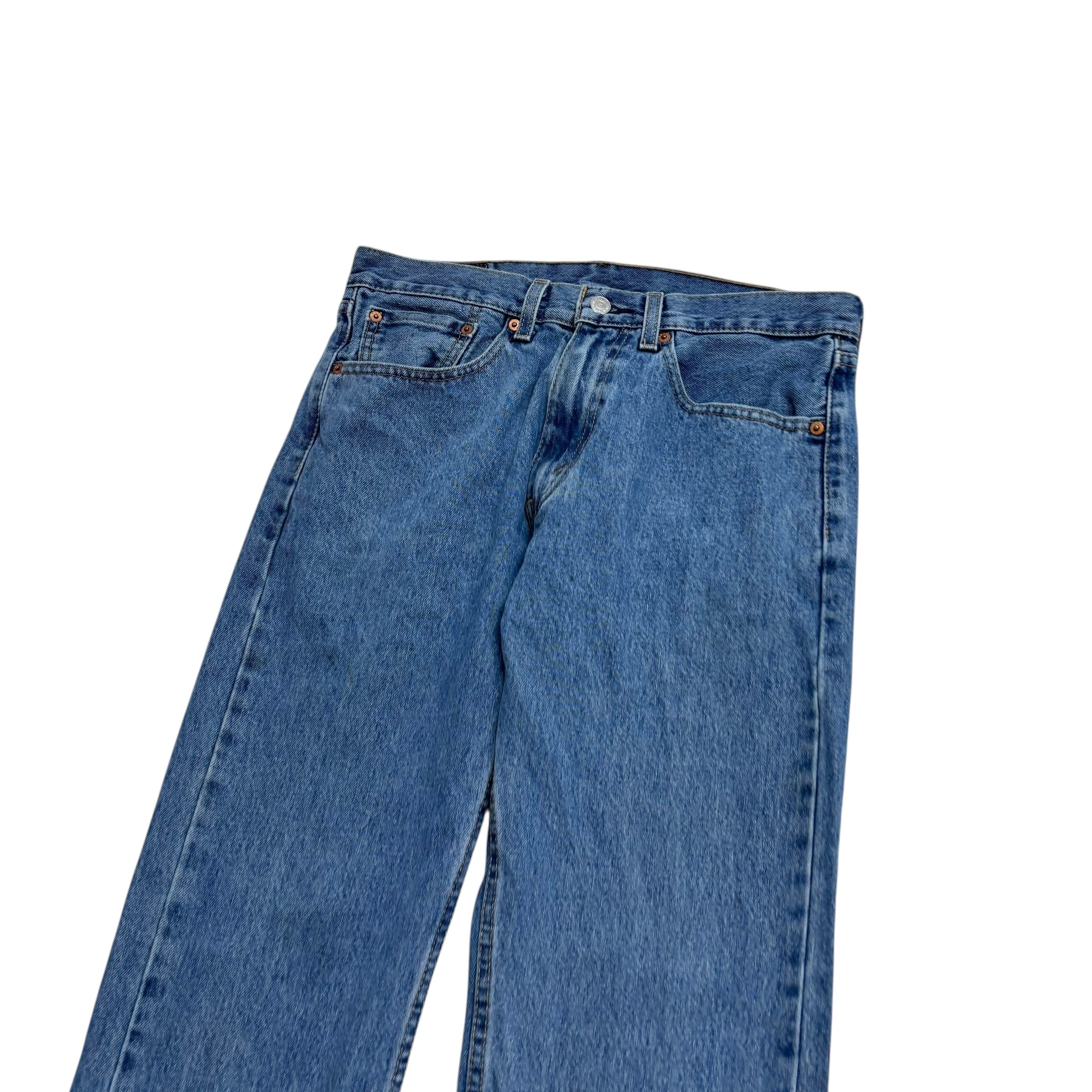 Levis 505 Jeans W32 L32 Mens Light Blue Regular Straight Fit Denim (F)