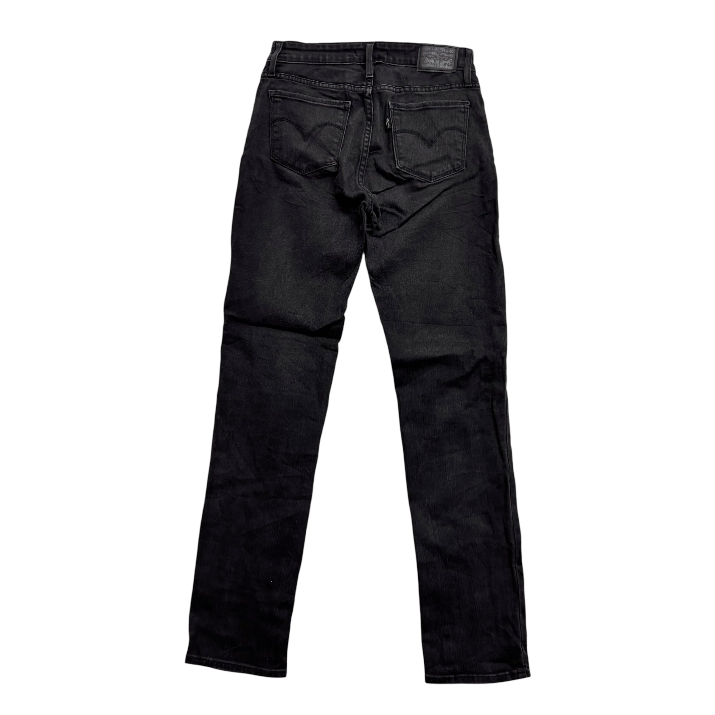 Levis 712 Jeans W26 L30 Womens Slim Fit Black Stretch Denim