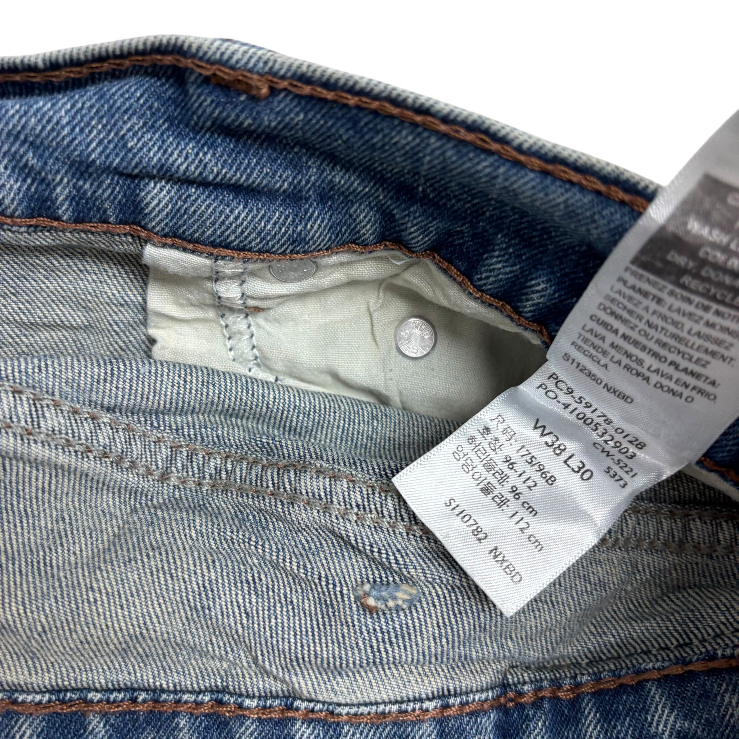 Levis Signature Jeans W38 L30 Mens Mid Blue Slim Fit Stretch Denim (E)