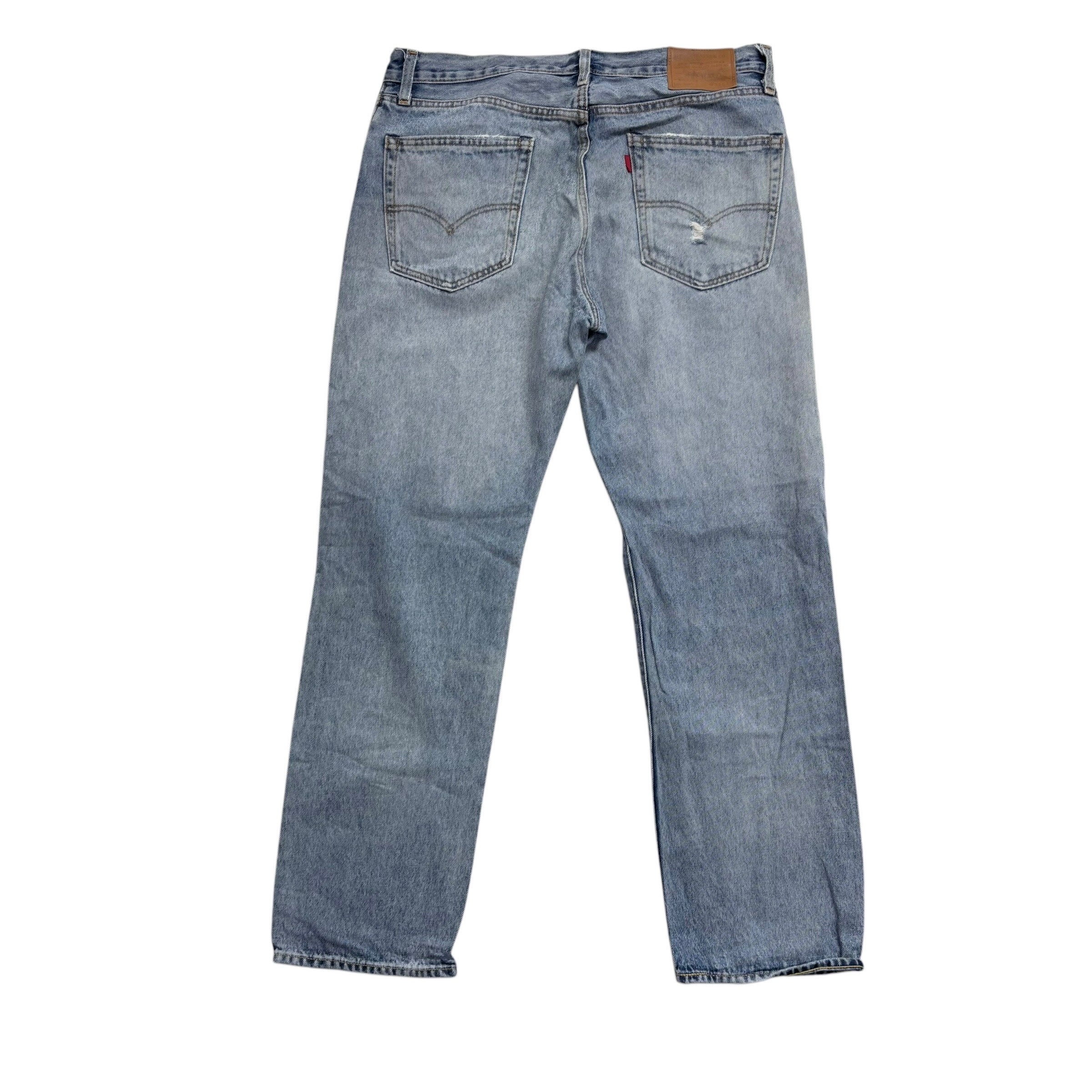 Levis 551Z Jeans W34 L32 Mens Light Blue Regular Straight Fit Premium Denim (F)