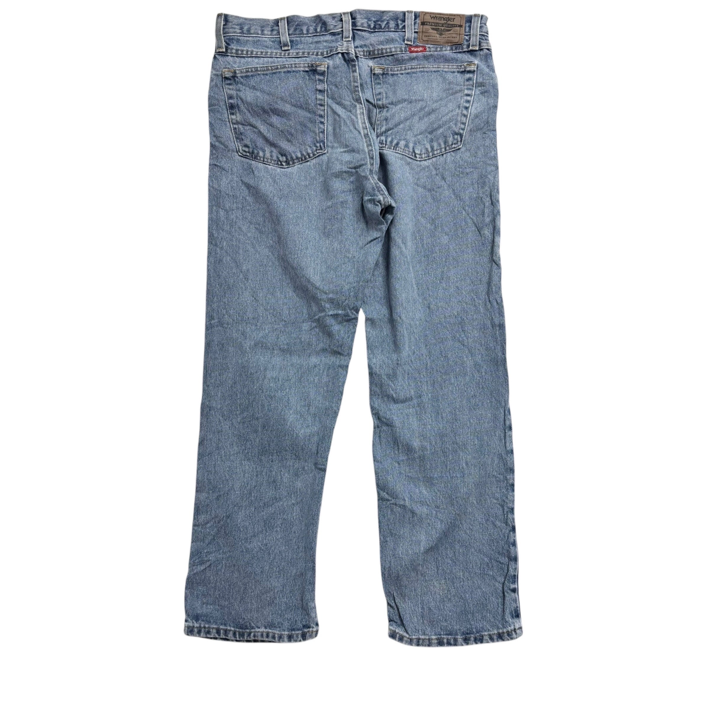 Wrangler Jeans W34 L30 Mens Light Blue Regular Straight Fit Denim (E)
