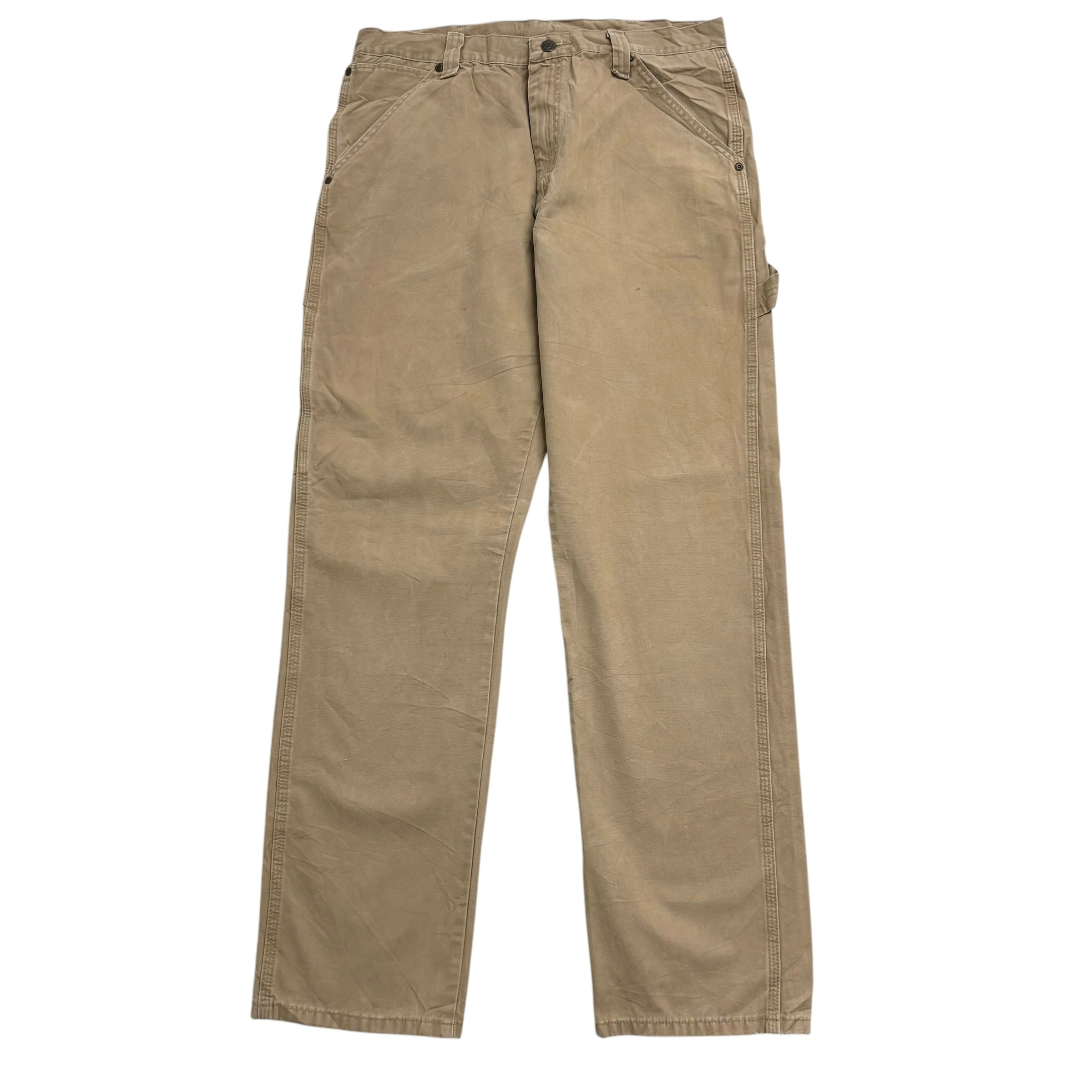 Wrangler Carpenter Pants W34 L34 Mens Brown Tan Baggy Relaxed Straight Fit