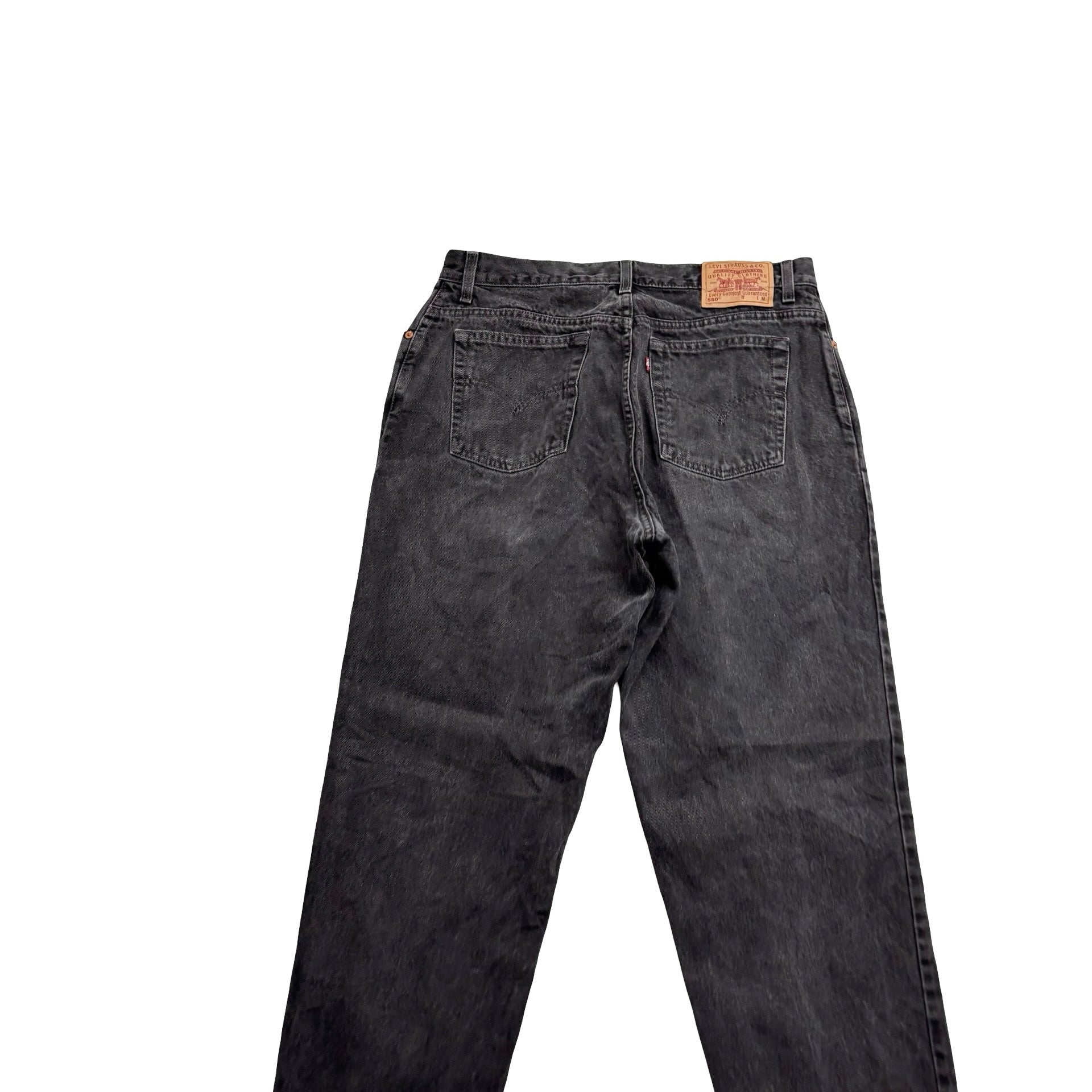 Levis 550 Jeans W35 L31 Womens Black Relaxed Tapered Fit Vintage Denim