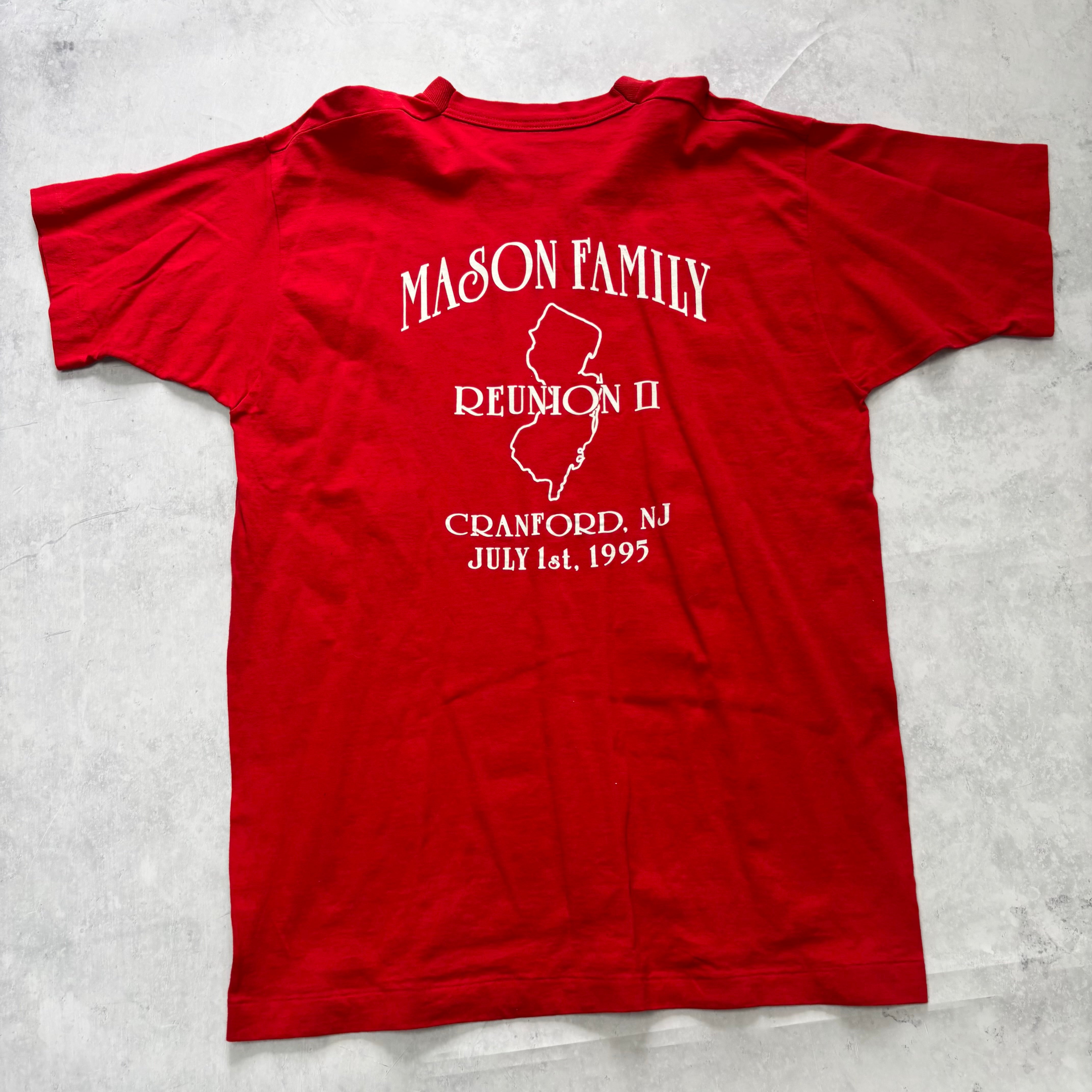 Vintage T Shirt Mens XL Red Single Stitch Graphic Print 90s USA Reunion (E)