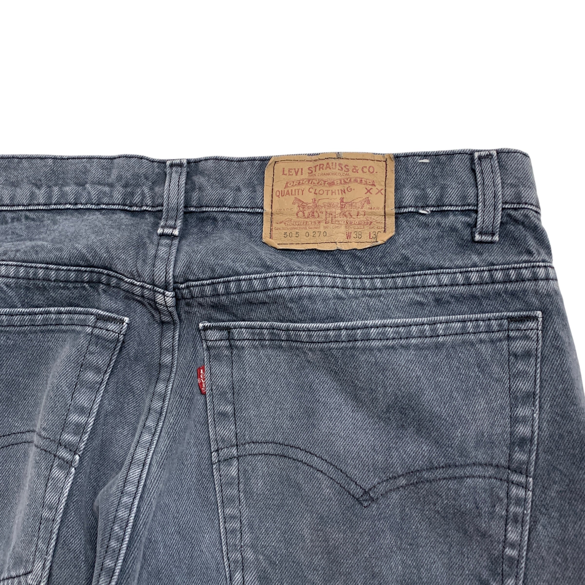 Levis 505 Jeans W36 L29 Mens USA Made Grey Regular Straight Fit Vintage Denim