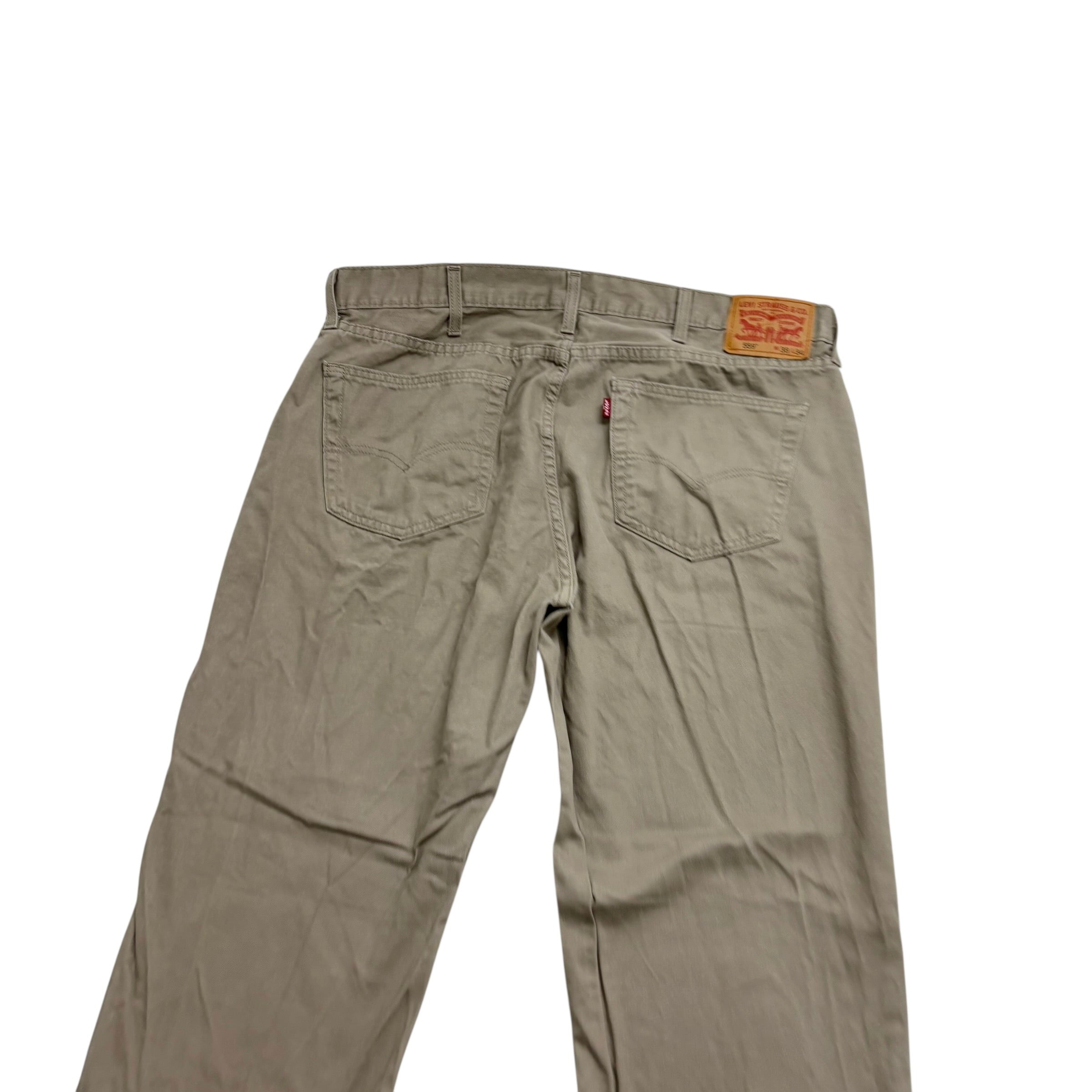 Levis 559 Trousers W38 L34 Mens Beige Baggy Relaxed Straight Fit Pants (E)