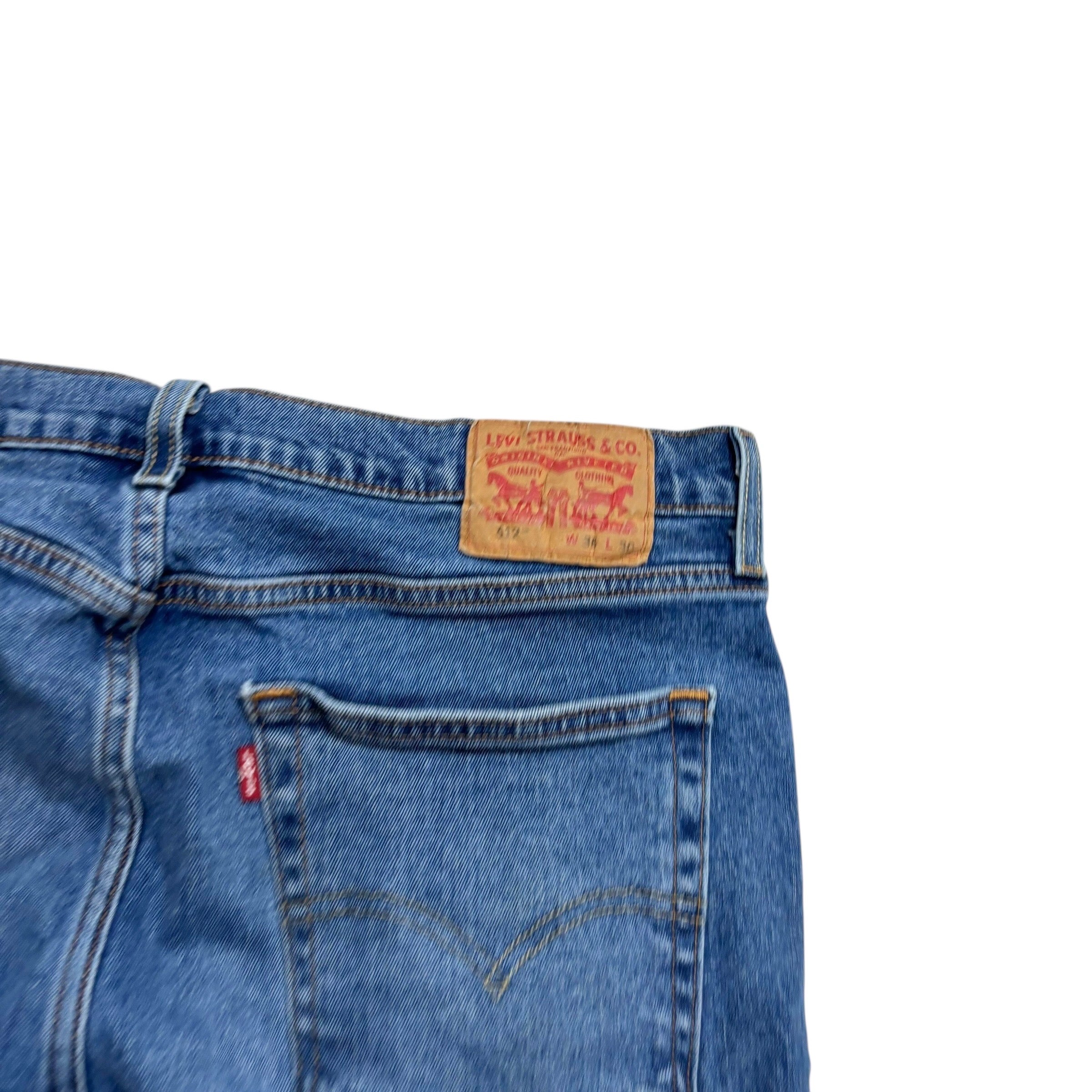 Levis 512 Jeans W36 L29 Mens Mid Blue Slim Tapered Fit Stretch Denim (F)