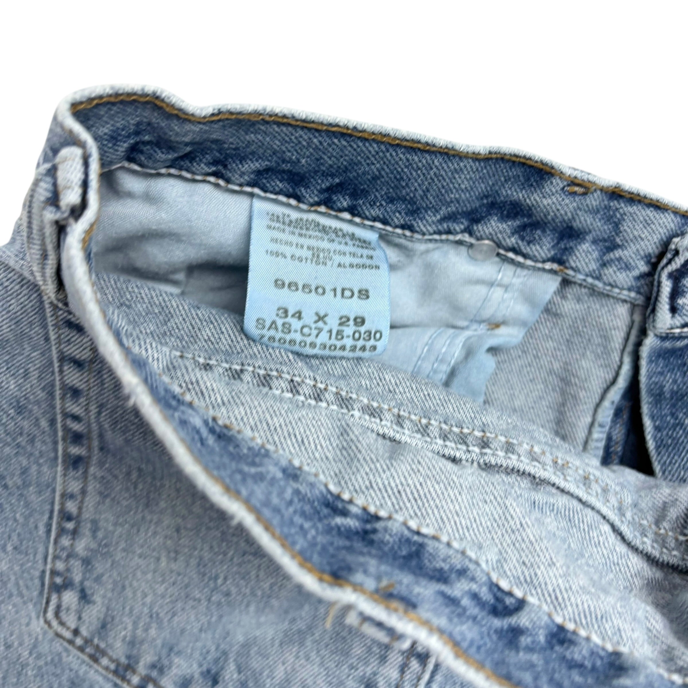 Wrangler Jeans W34 L29 Mens Light Blue Regular Straight Fit Vintage Denim (F)