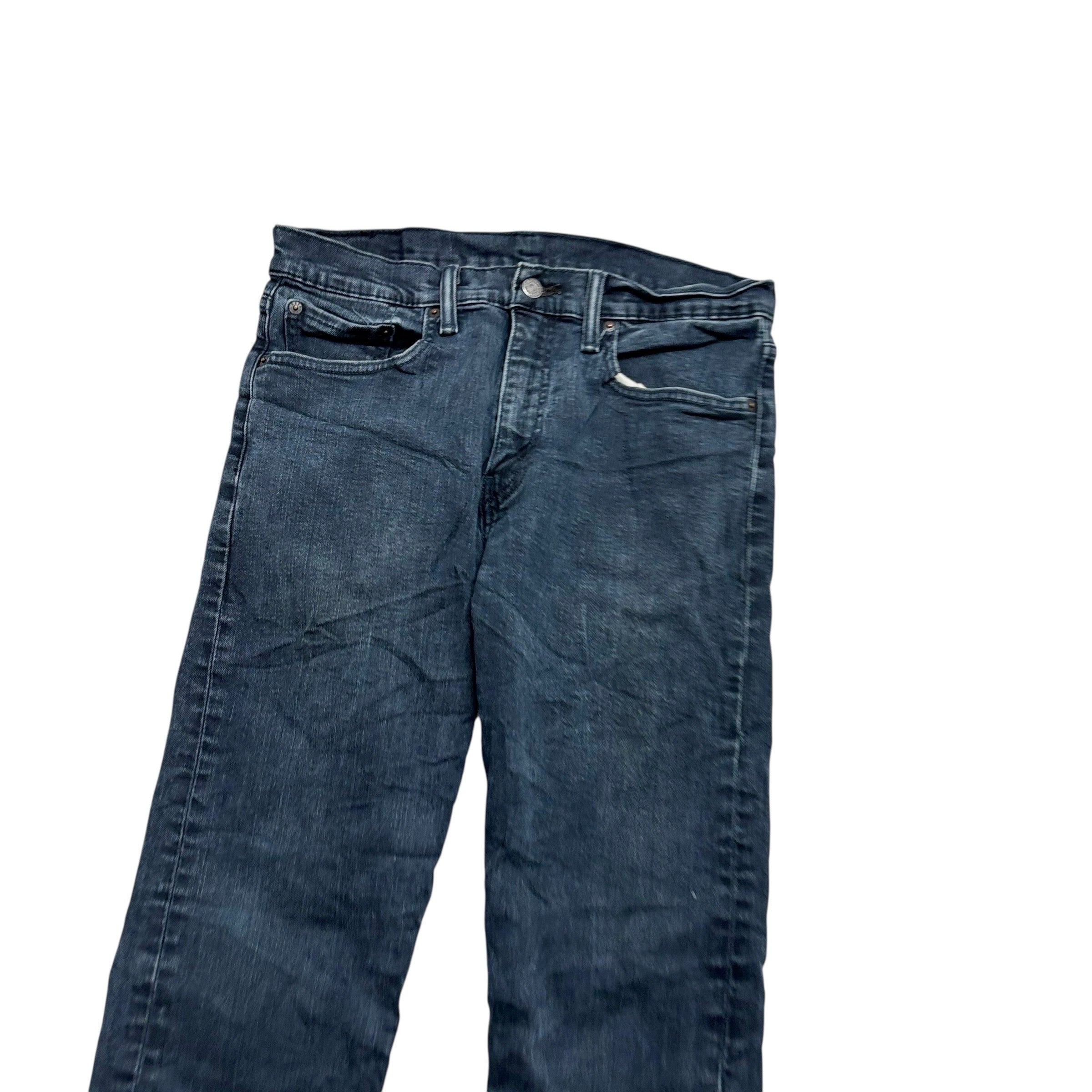 Levis 502 Jeans W32 L29 Mens Navy Blue Regular Tapered Fit Stretch Denim