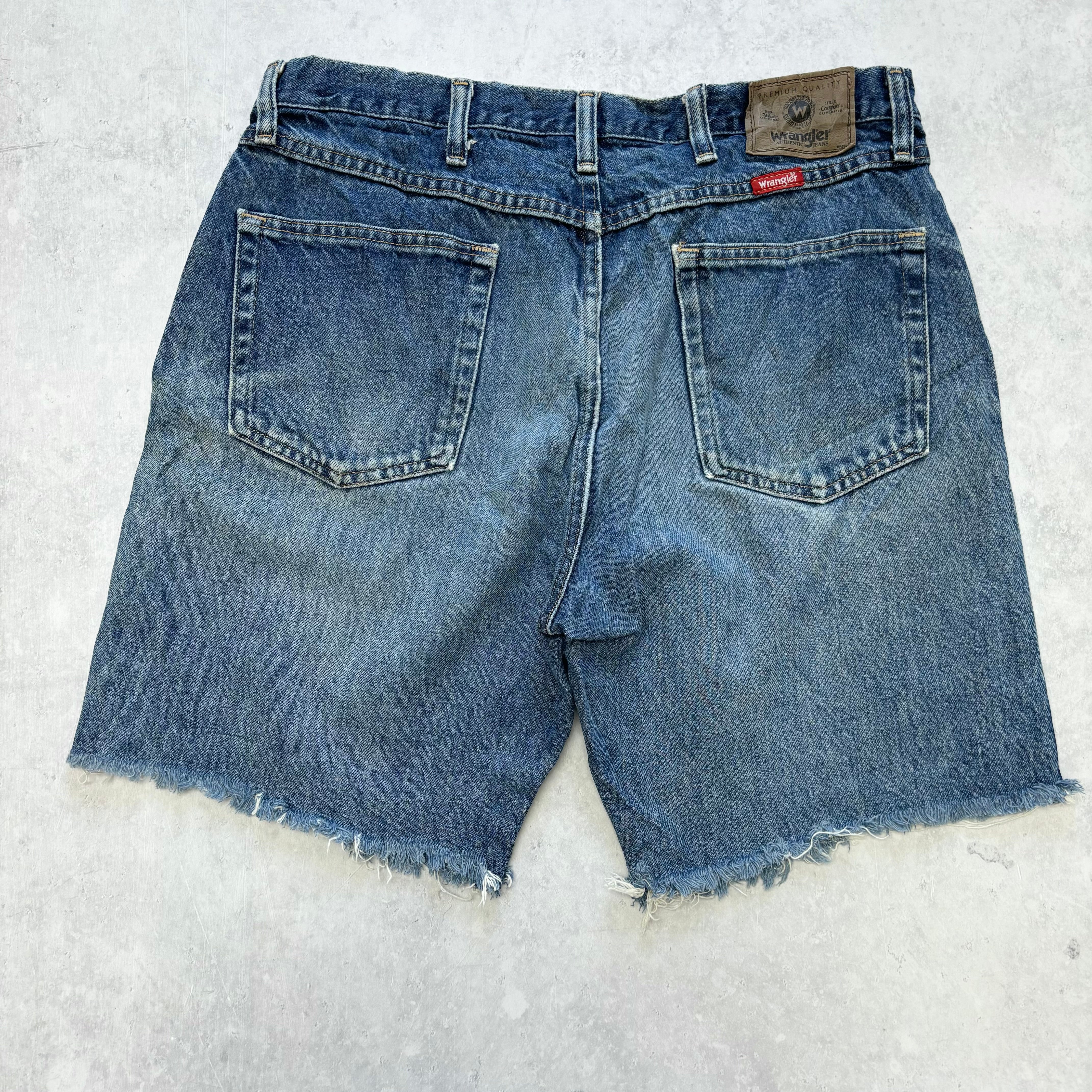 Vintage Wrangler Jorts W34 Mens Denim Shorts Mid Blue Regular Fit