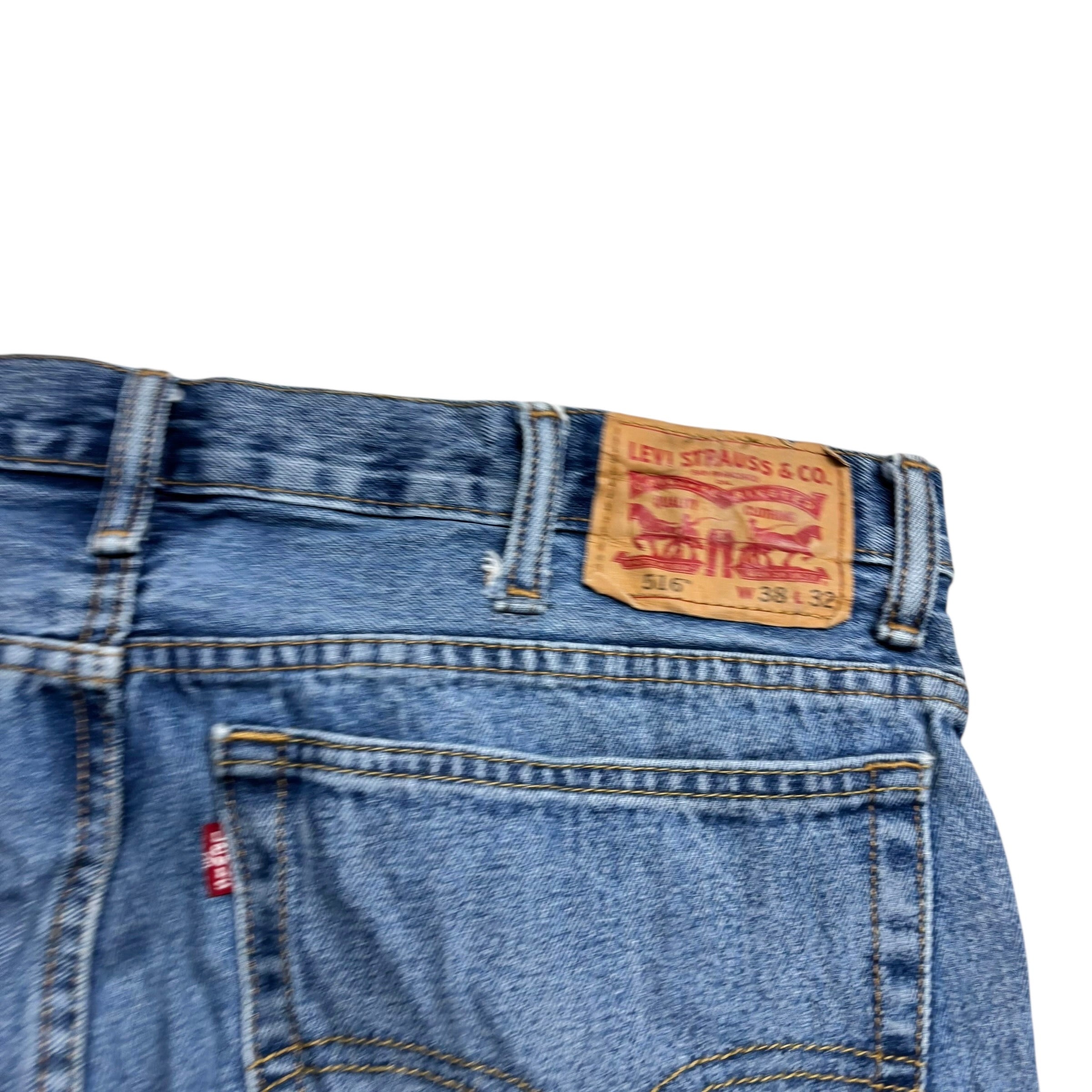 Levis 516 Jeans W38 L32 Mens Light Blue Regular Straight Fit Denim