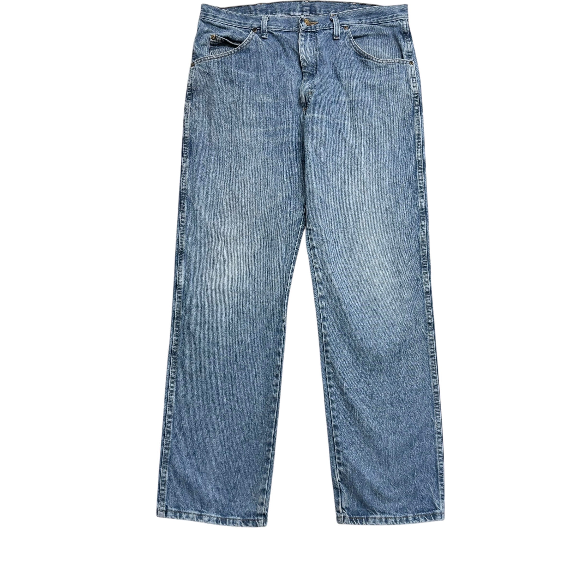Wrangler Jeans W36 L32 Mens Light Blue Regular Straight Fit Denim (E)