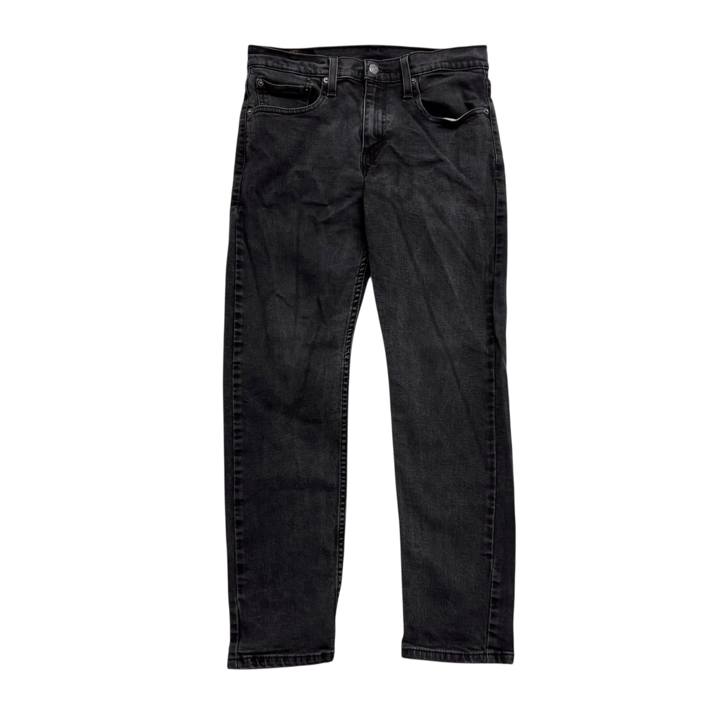 Levis 502 Jeans W30 L28 Mens Black Slim Tapered Fit Stretch Denim (F)