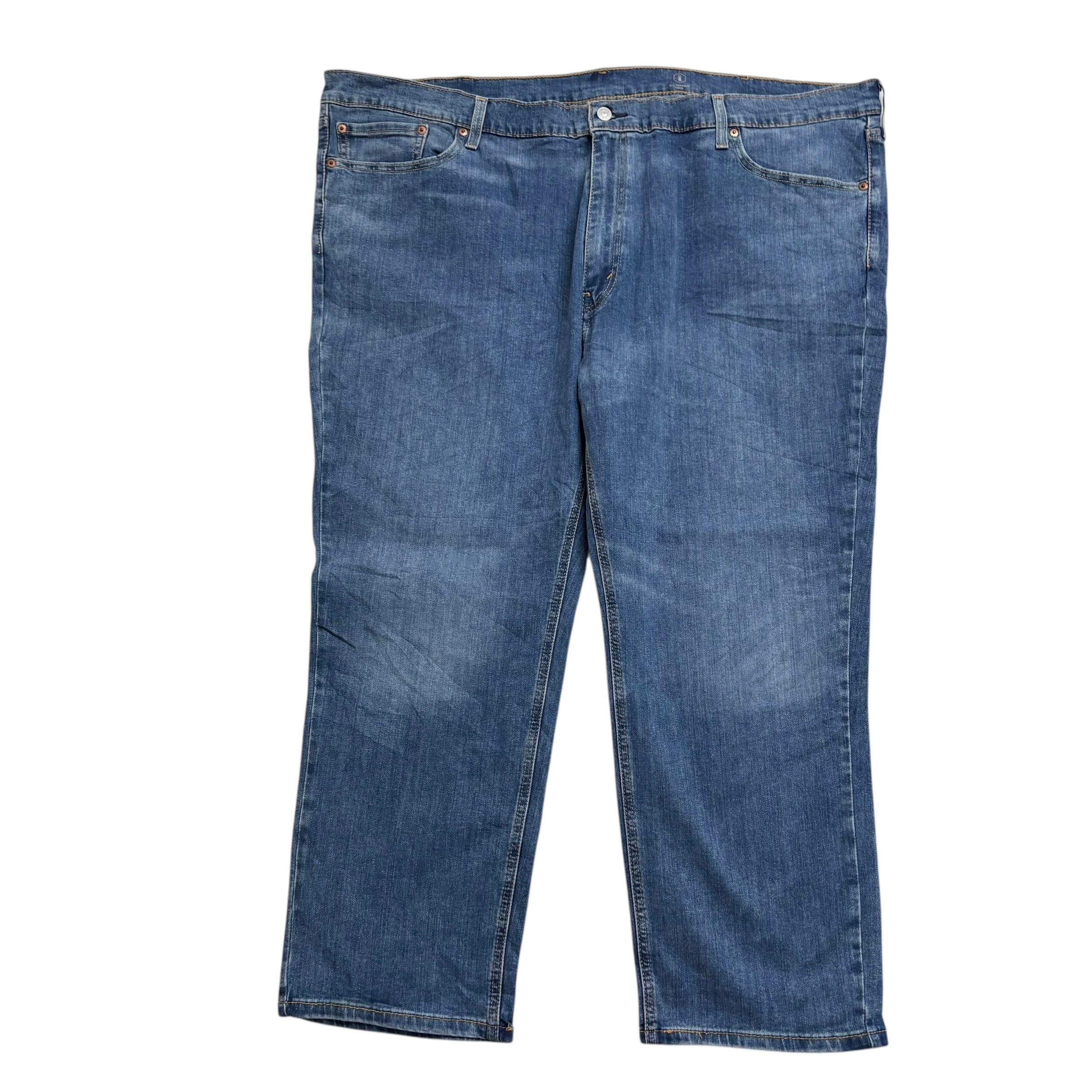 Levis 541 Jeans W50 L28 Mens Mid Blue Athletic Tapered Fit Stretch Denim (E)