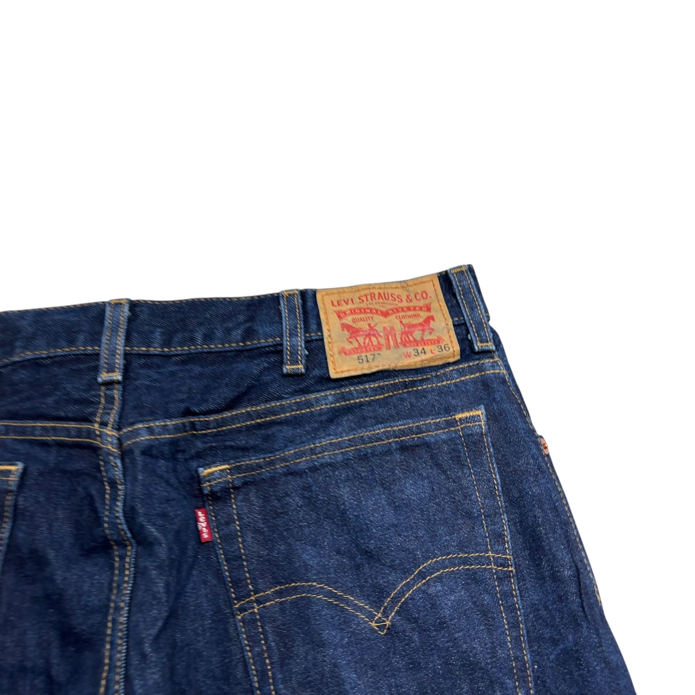 Levis 517 Jeans W34 L36 Mens Dark Blue Regular Bootcut Fit Denim (E)