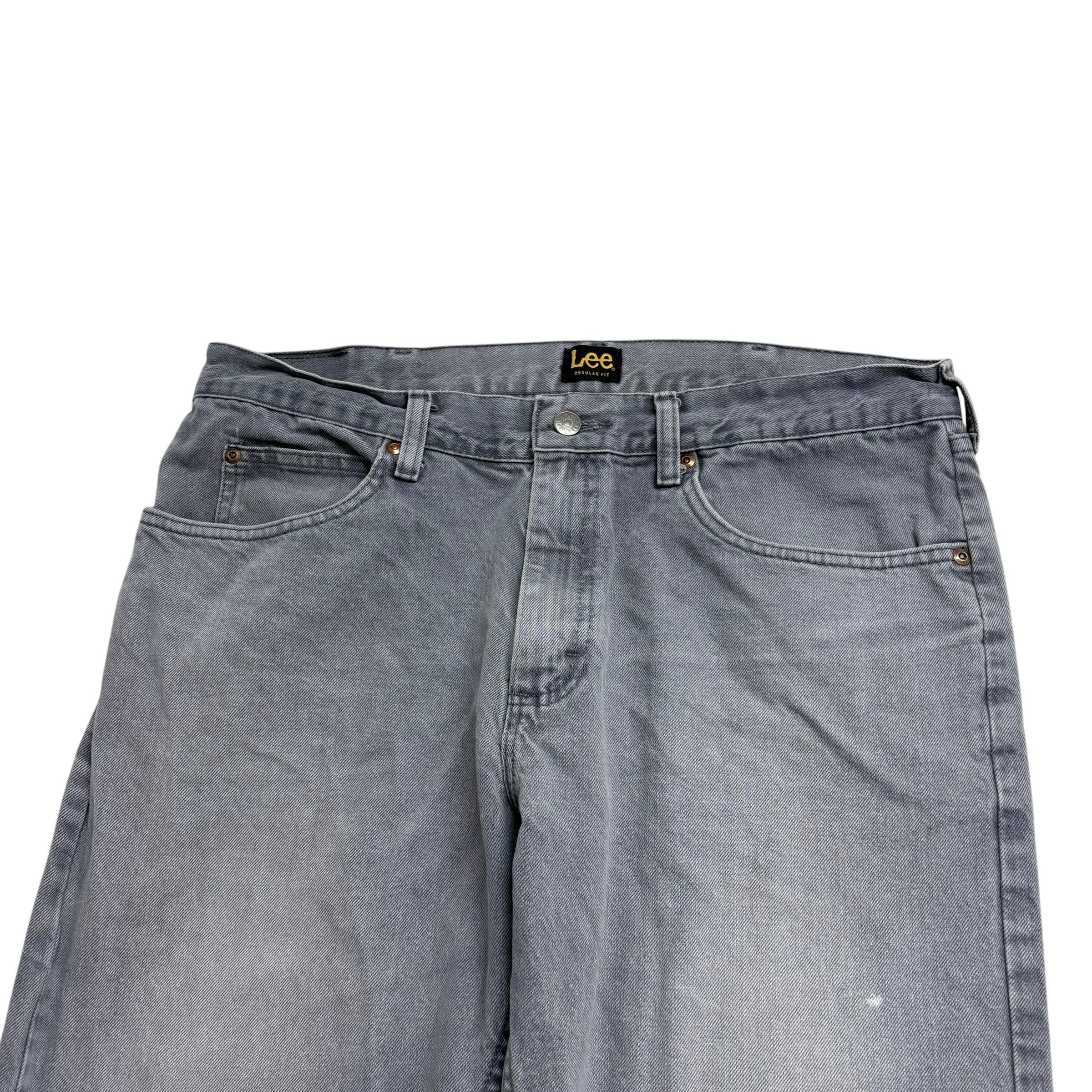 Lee Jeans W36 L29 Mens Grey Regular Straight Fit Denim