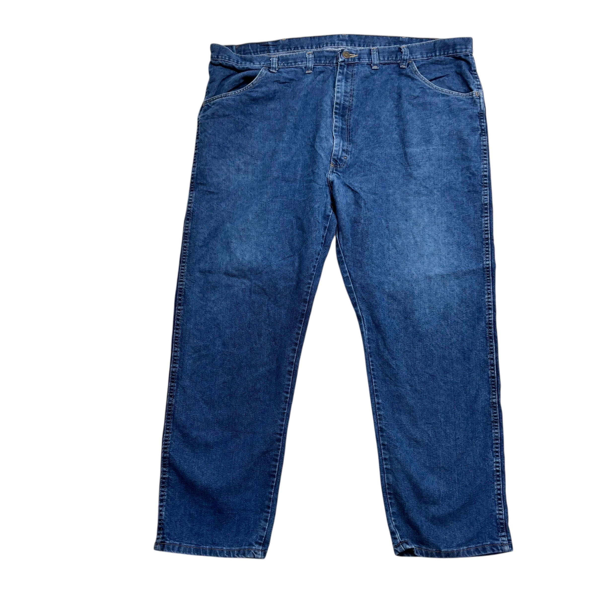Wrangler Jeans W44 L30 Mens Mid Blue Regular Straight Fit Denim