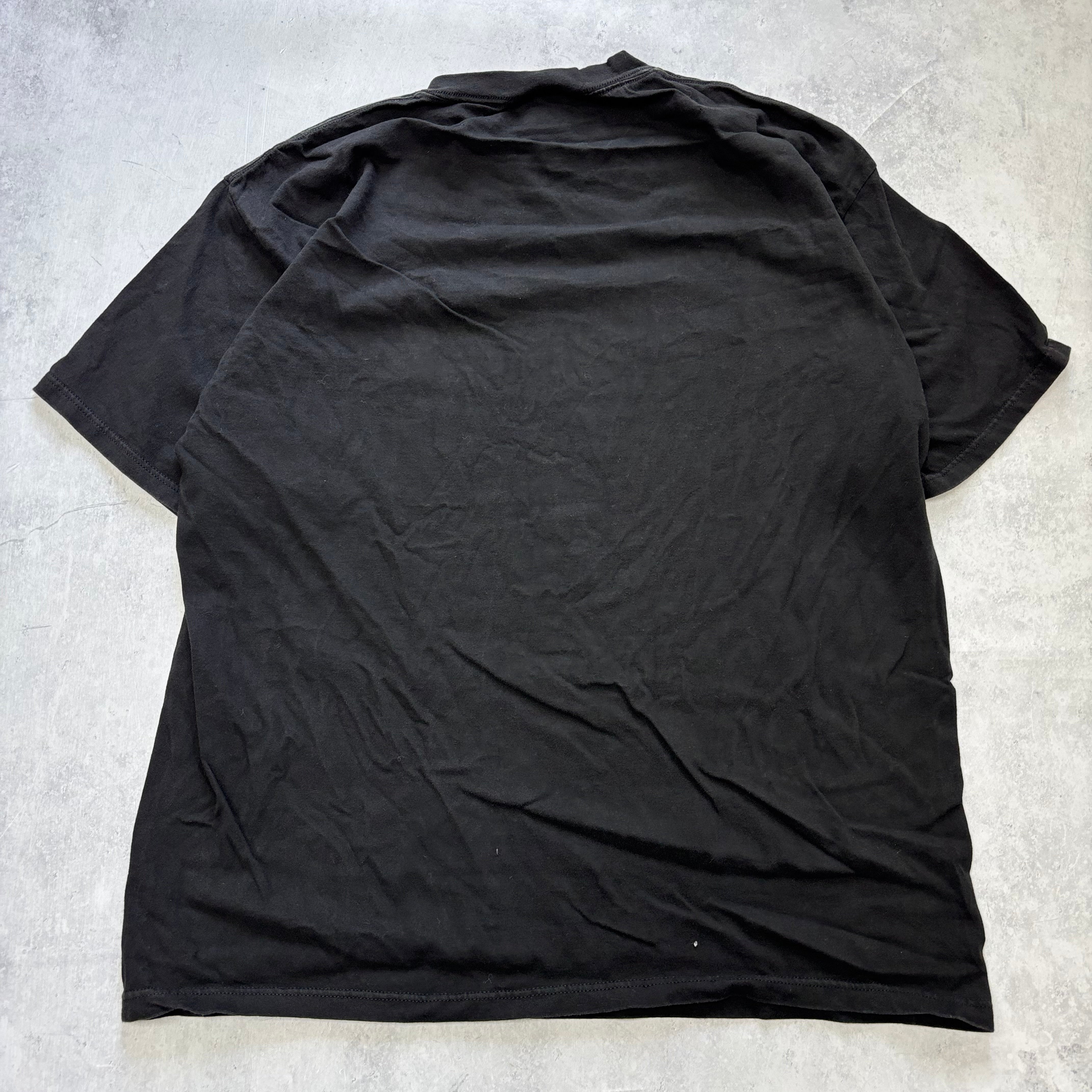 Vintage T Shirt Mens XXL Black Graphic Print 90s Wolves Nature Tourist (E)