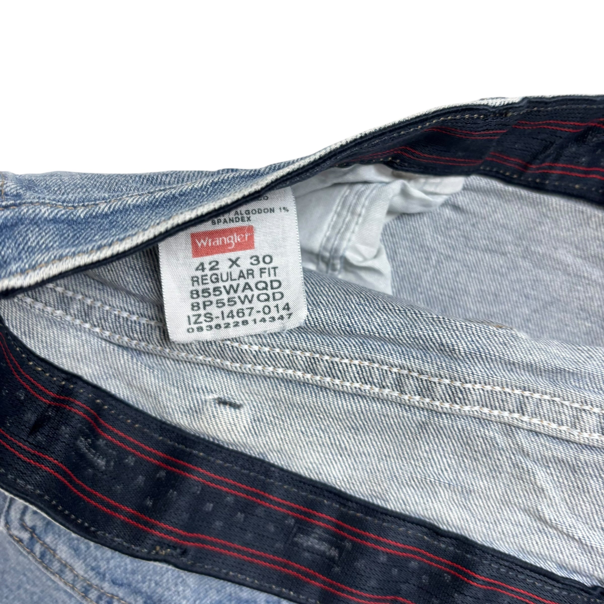 Wrangler Jeans W42 L30 Mens Light Blue Regular Straight Fit Stretch Denim