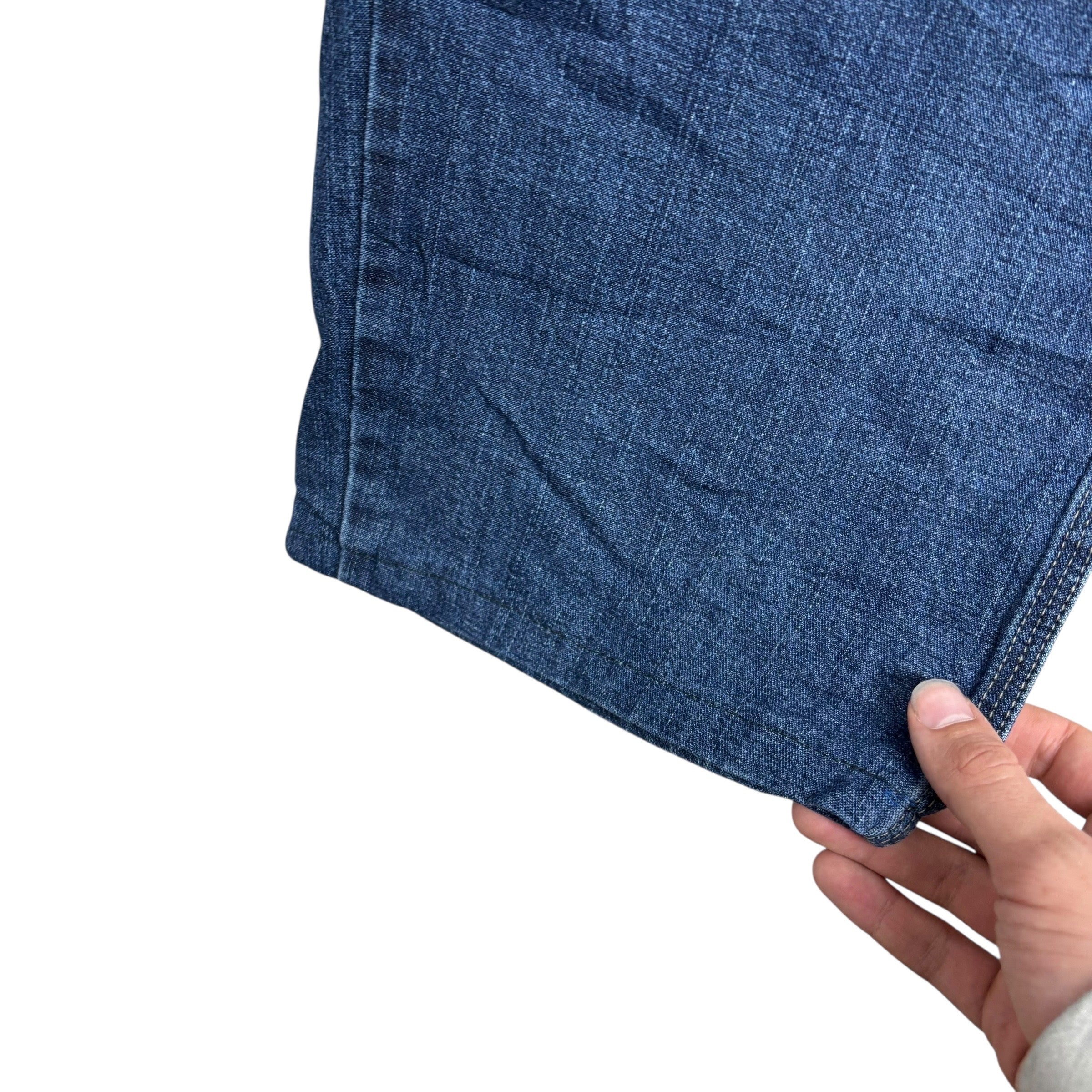 Wrangler Carpenter Jeans W44 L25 Mens Dark Blue Relaxed Straight Fit Stretch