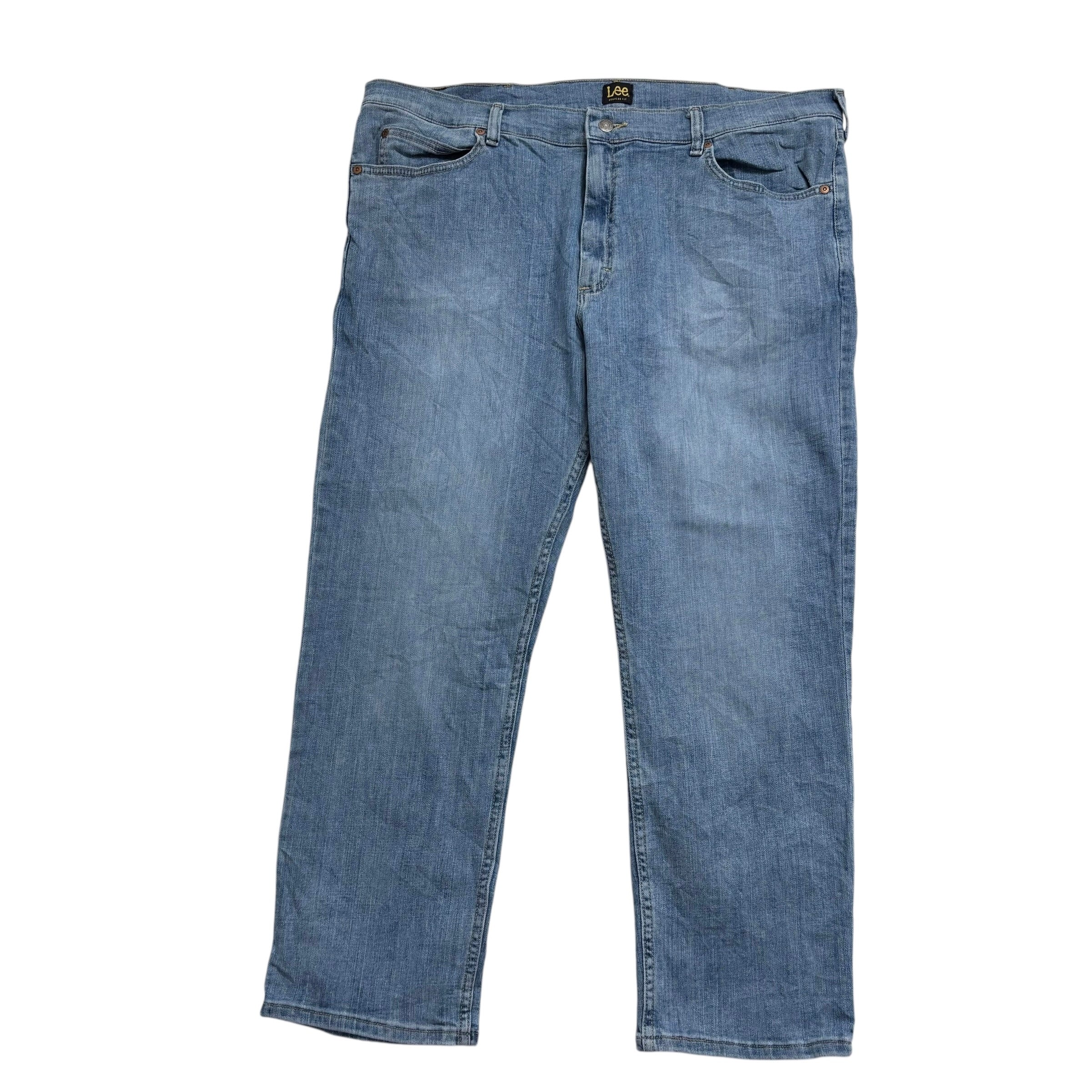 Lee Jeans W42 L29 Mens Light Blue Regular Straight Fit Stretch Denim (E)