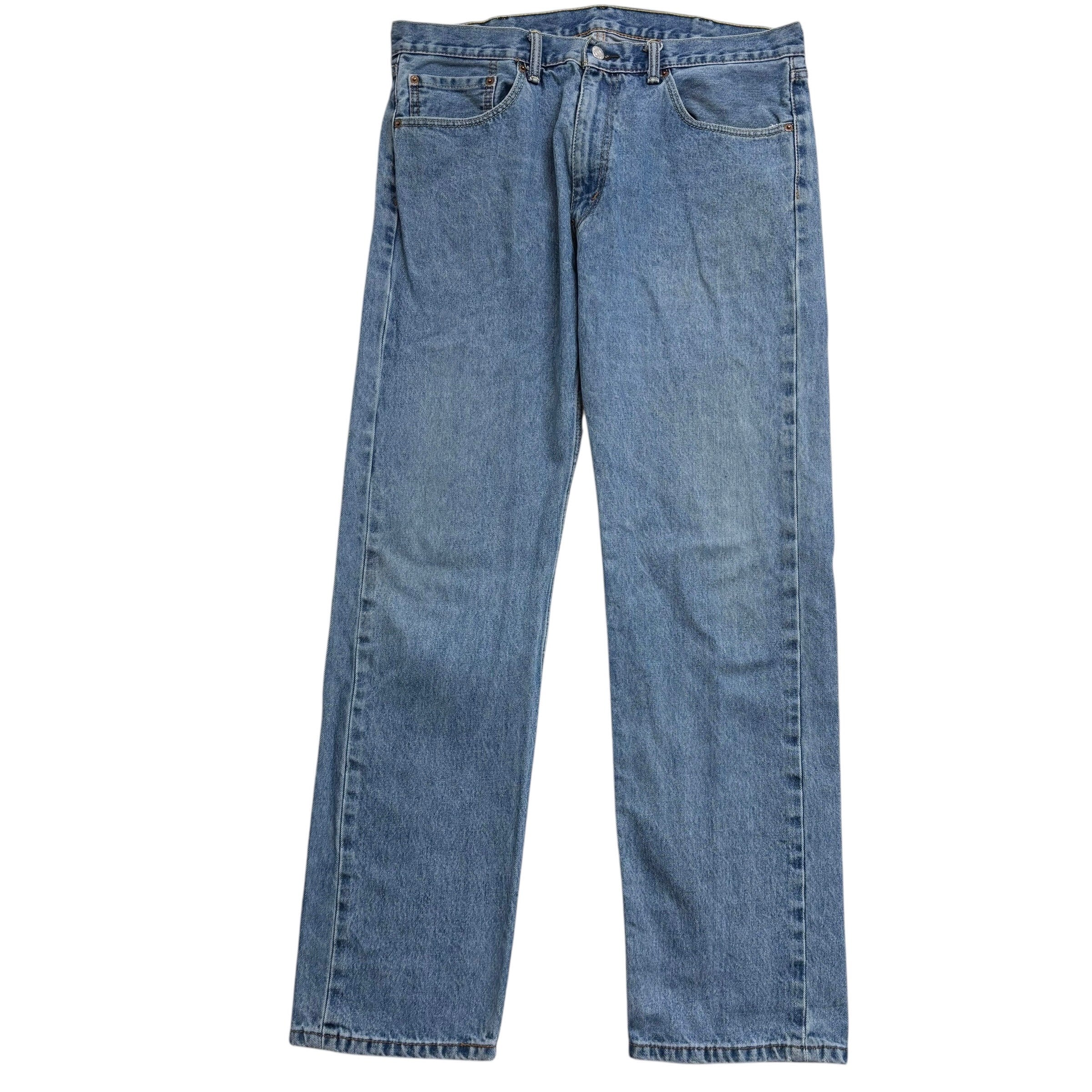 Levis 505 Jeans W36 L34 Mens Mid Blue Regular Straight Fit Denim