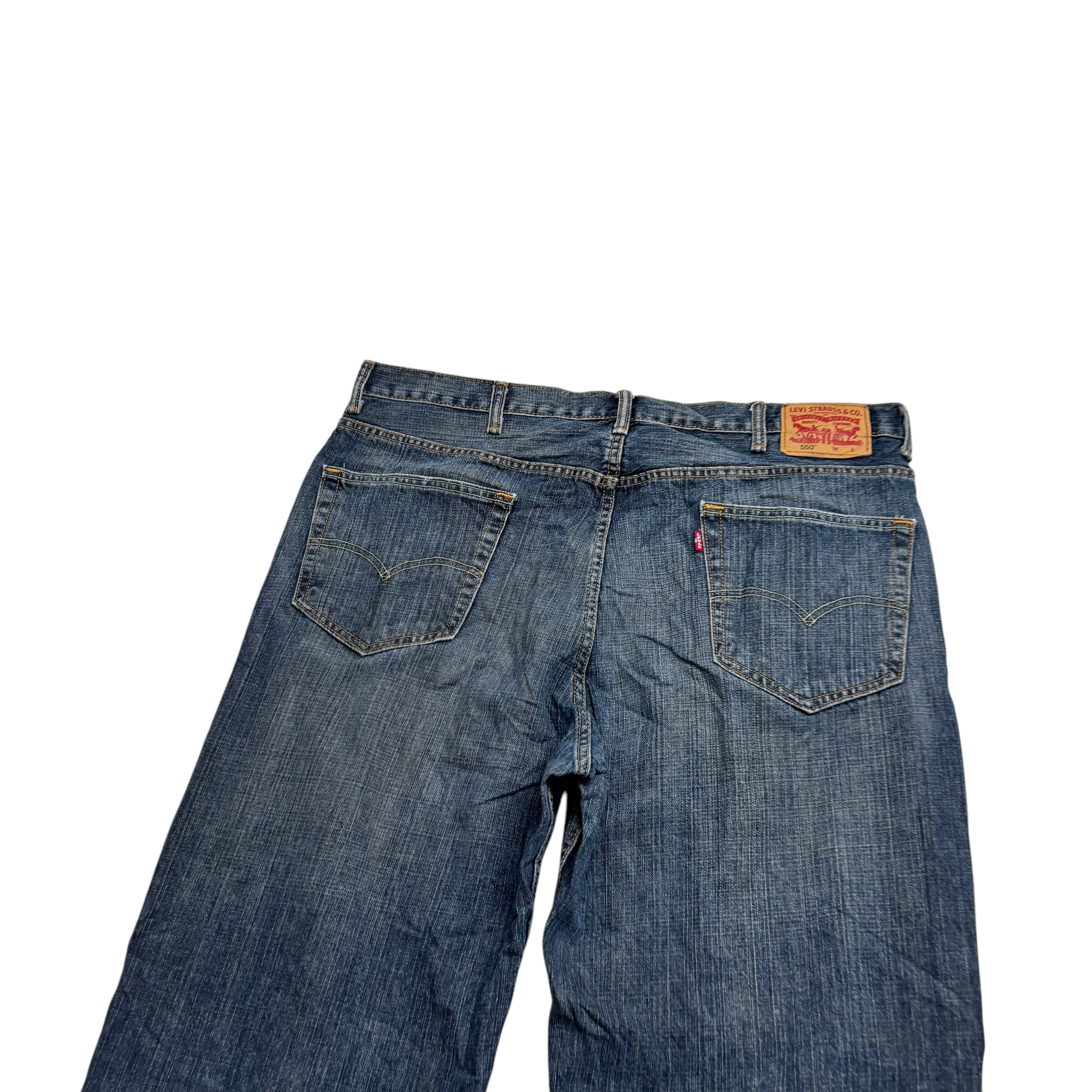 Levis 550 Jeans W42 L34 Mens Dark Blue Relaxed Straight Fit Denim