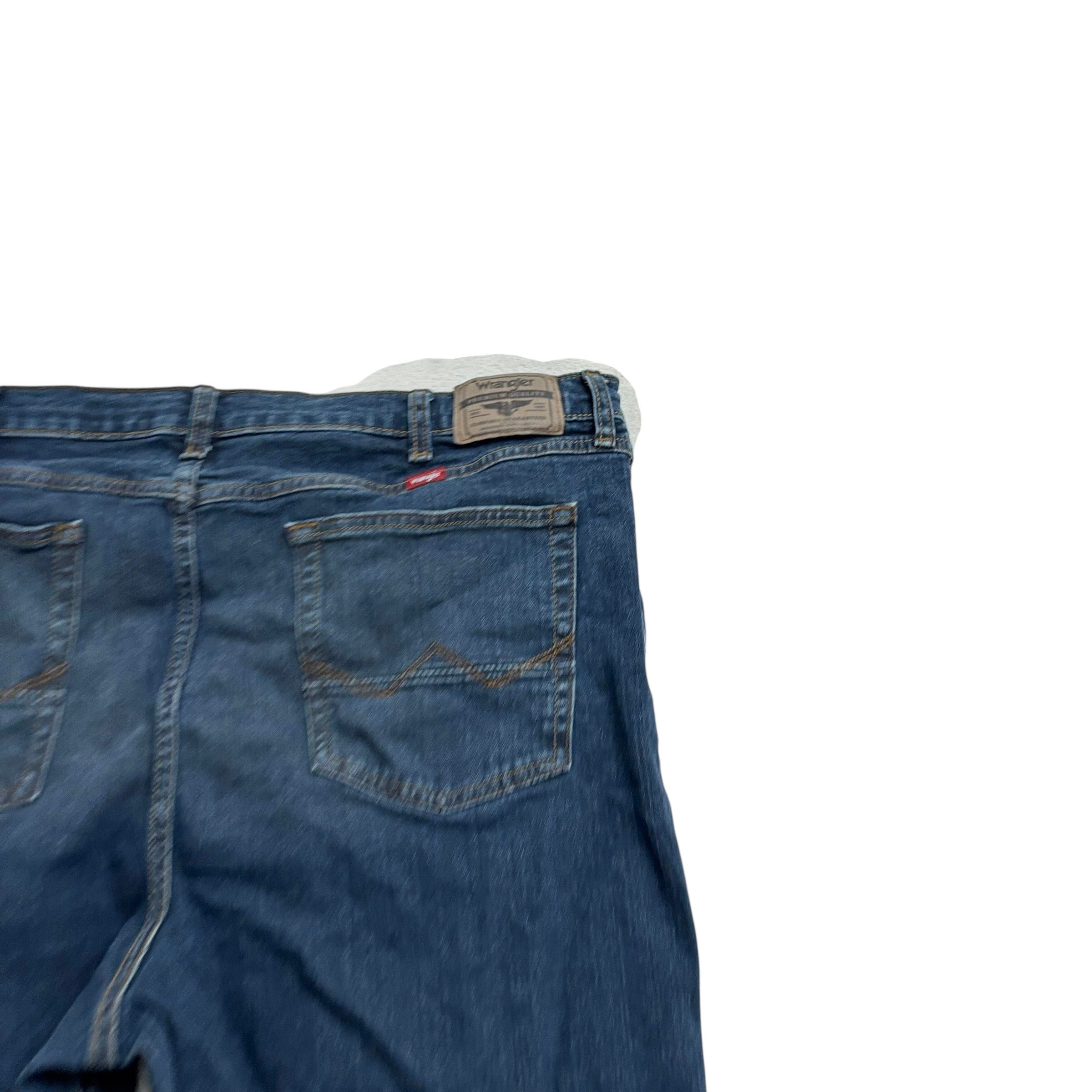 Wrangler Jeans W42 L30 Mens Dark Blue Regular Straight Fit Stretch Denim